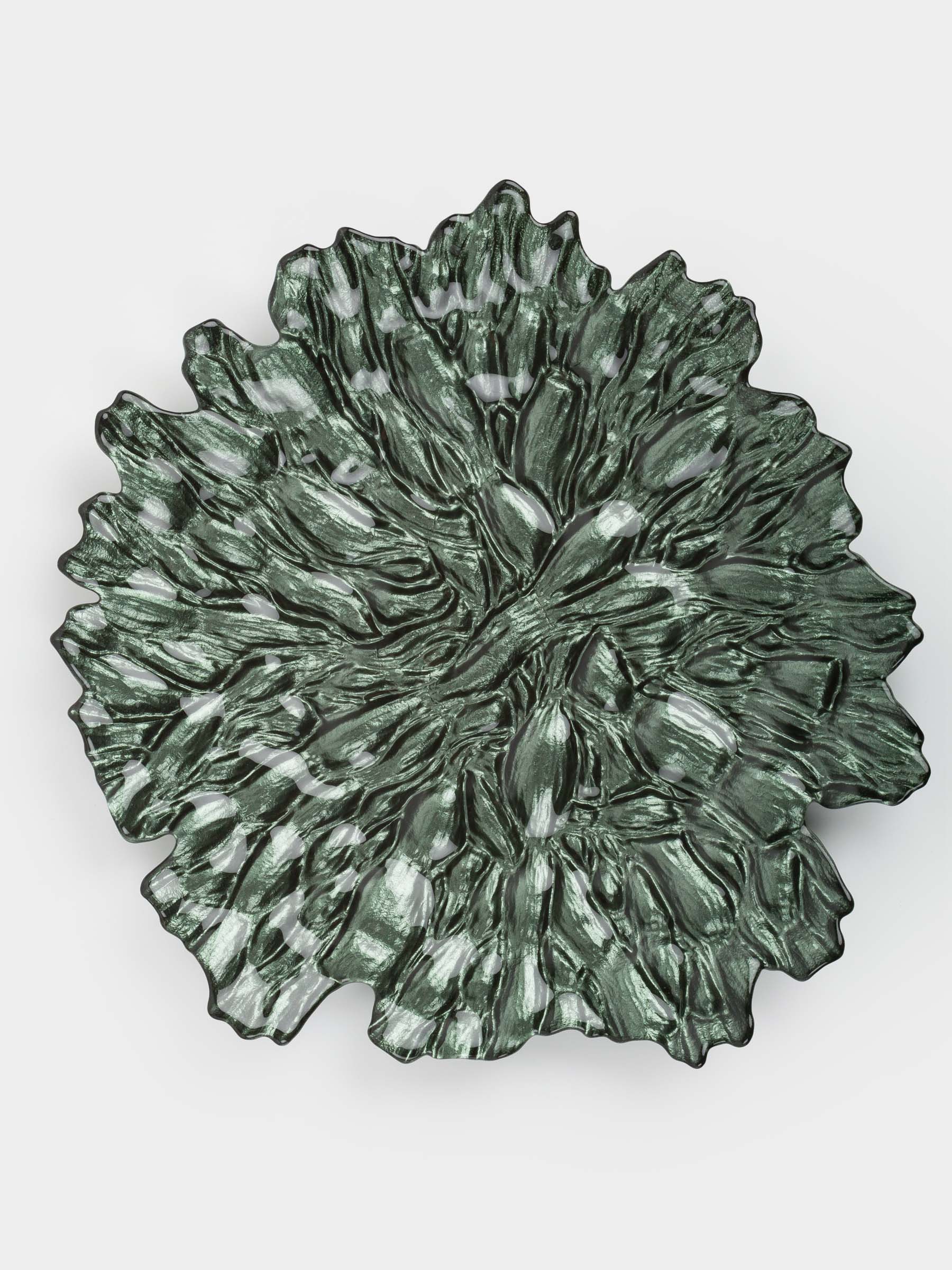 Блюдо, 33 см, стекло Р, зеленое, Pion color, image-1