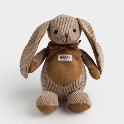 Игрушка, 21 см, мягкая, полиэстер, коричневая, Зайка с бантиком, Rabbit ,image-0