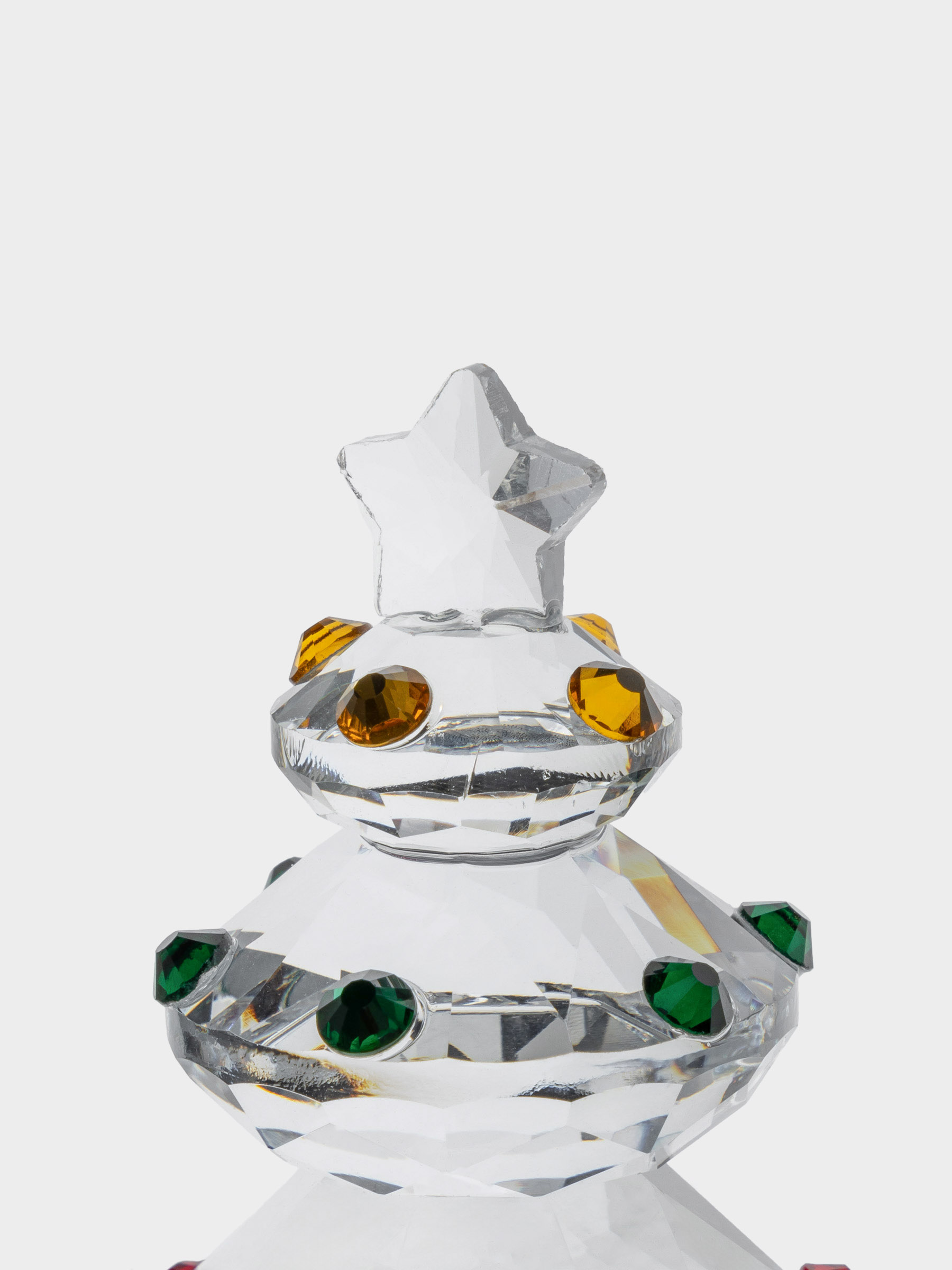 Мүсінше, 5 см, шыны, Кристалдары бар шырша, Christmas vitreous, image-2