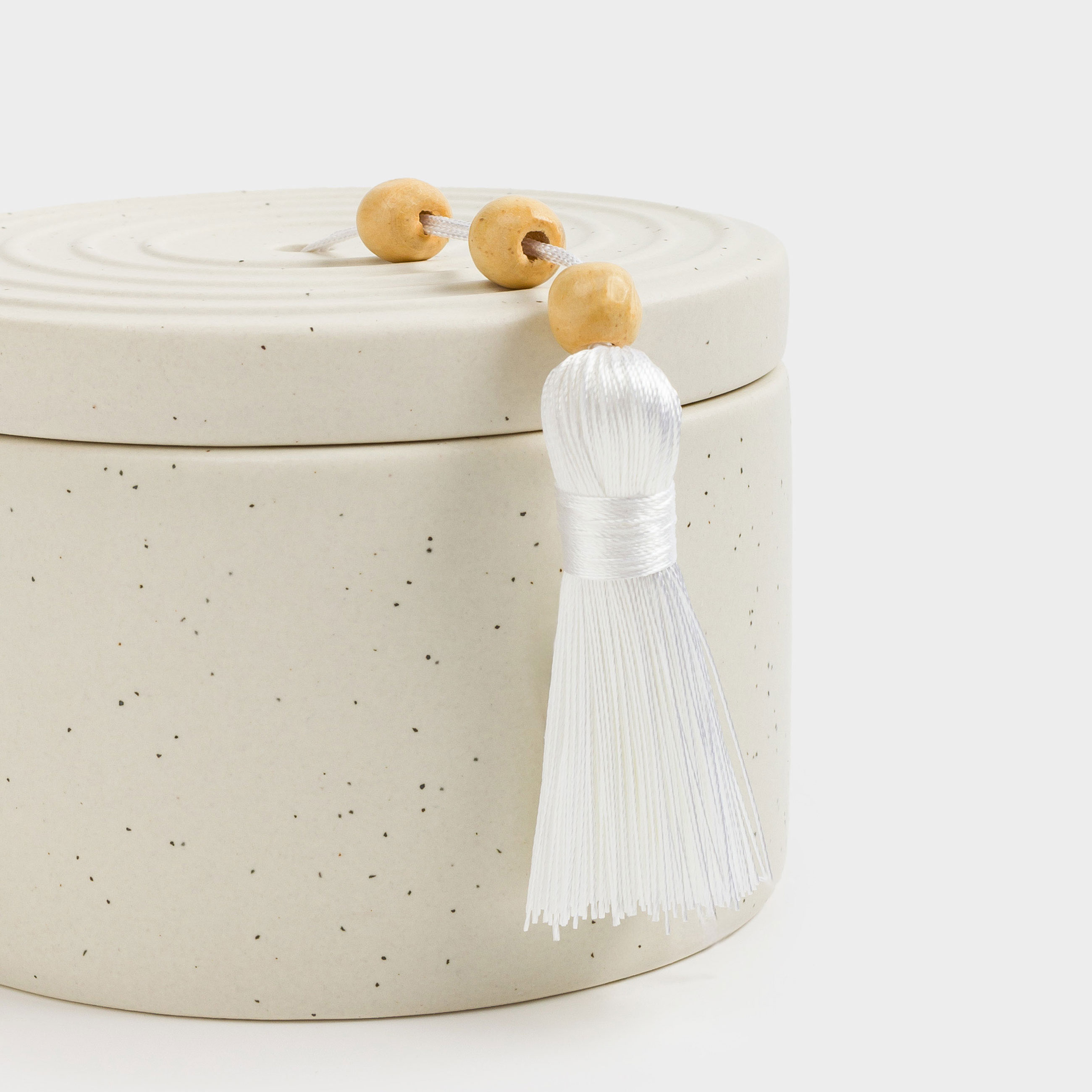 Хош иісті шам, 7 см, шам ұстағышта, шашақпен, керамика, Sage and Sea salt, Delicia, image-5