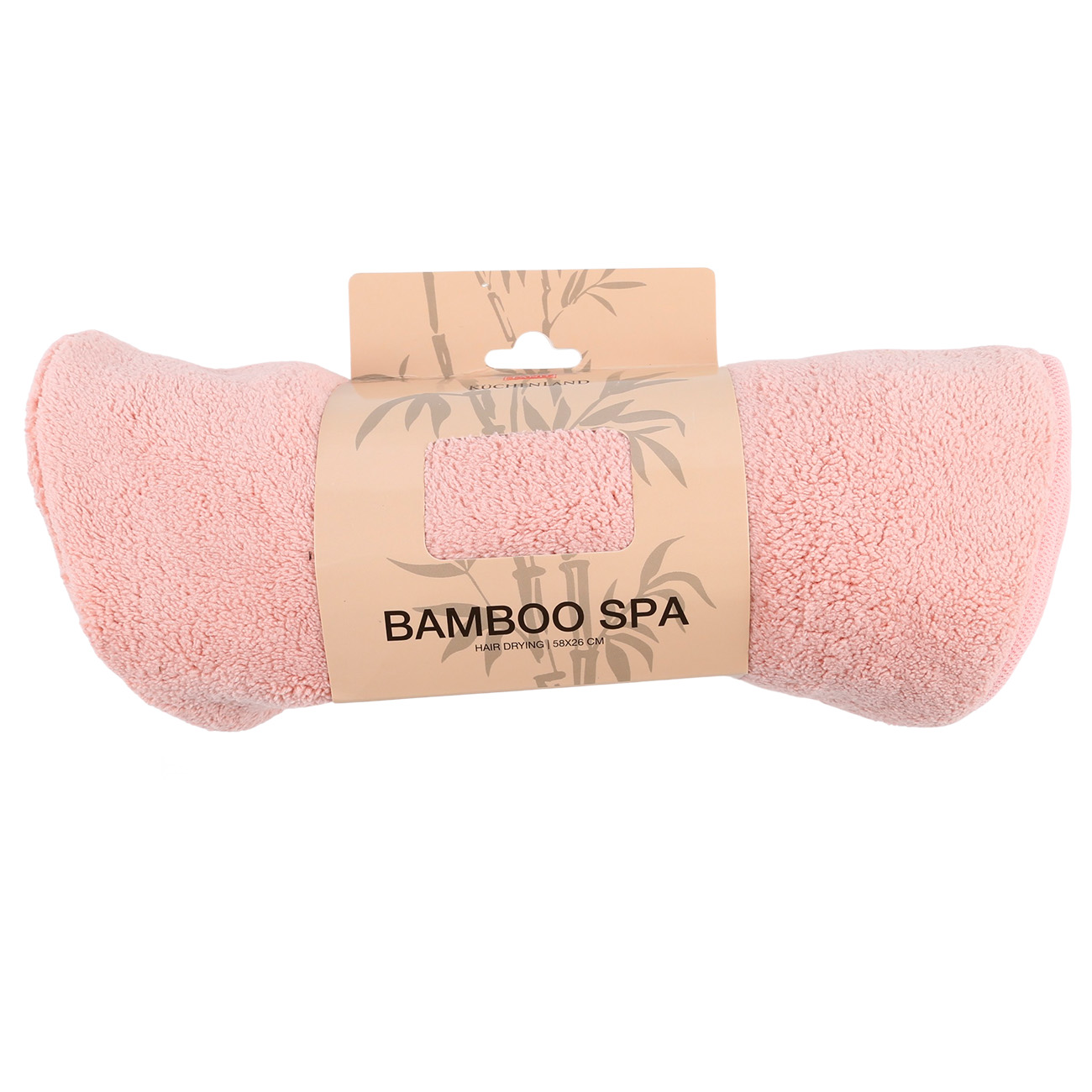 Полотенце-тюрбан для волос, 58х26 см, полиэстер, пудровое, Bamboo spa, image-1