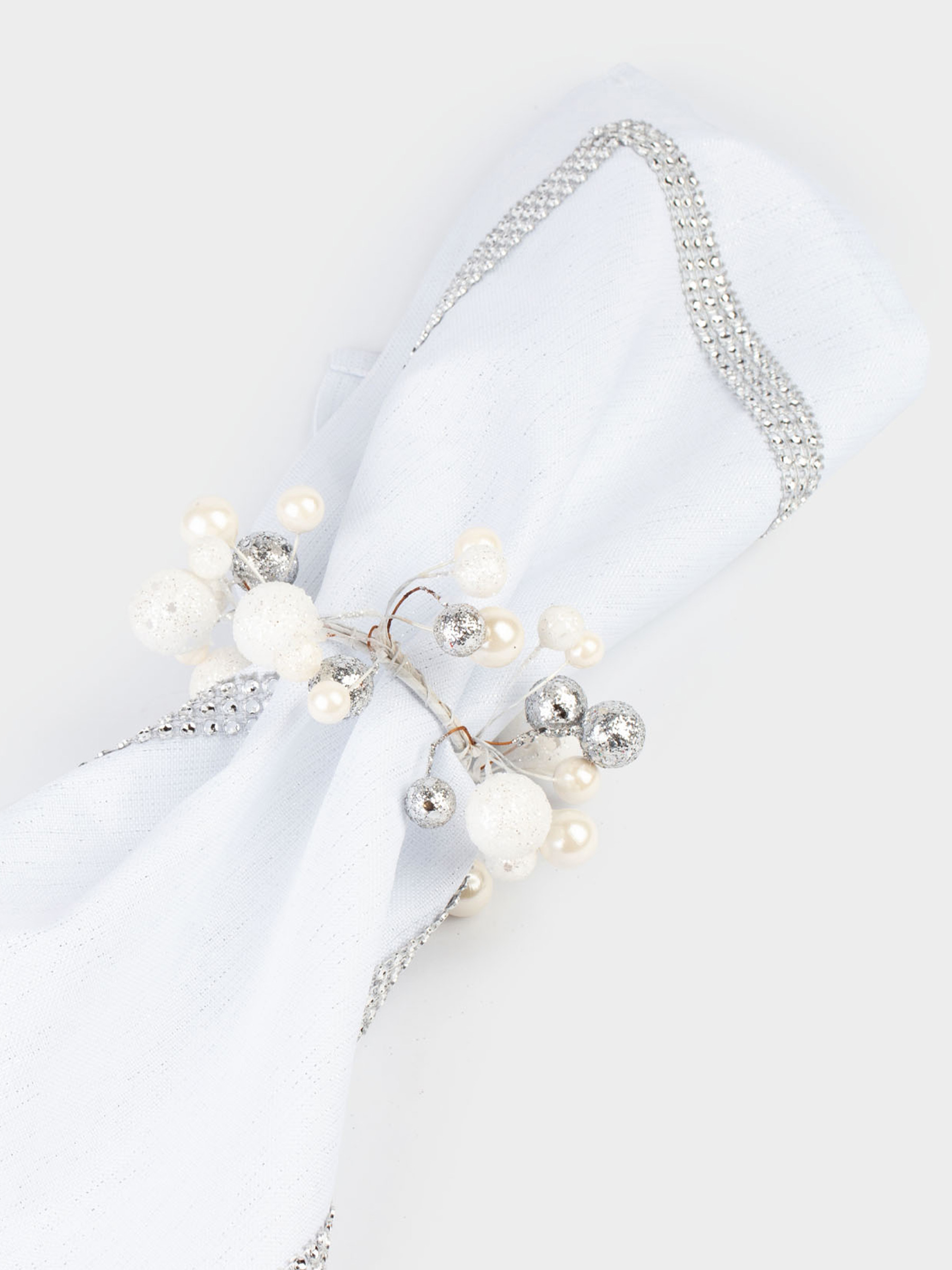 Майлық сақинасы, 5 см, пластик, сүтті күміс, Рождестволық шарлар, Balls sparkle, image-4