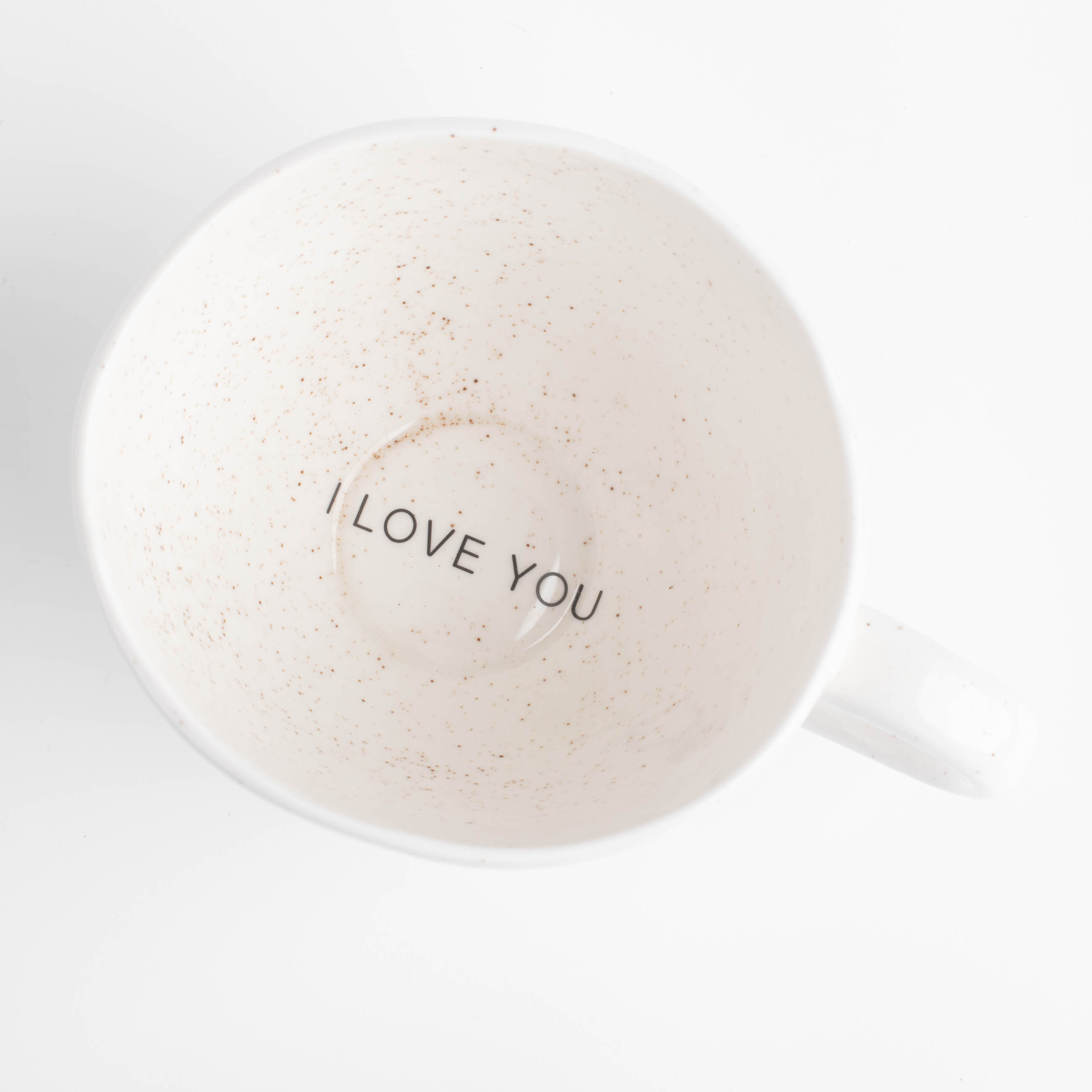 Кружка, 450 мл, фарфор P, молочная, в крапинку, I love you, Delicia, image-4