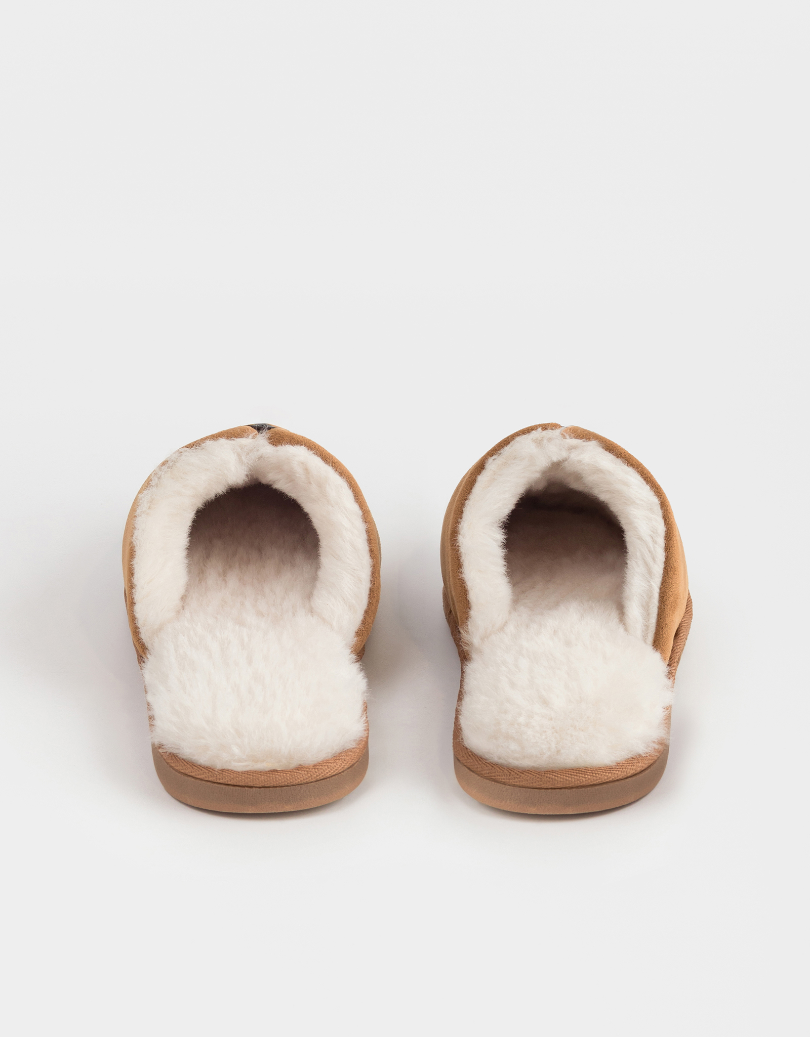 Тапочки женские, домашние, замша/искусственный мех, коричневые, Suede, image-3