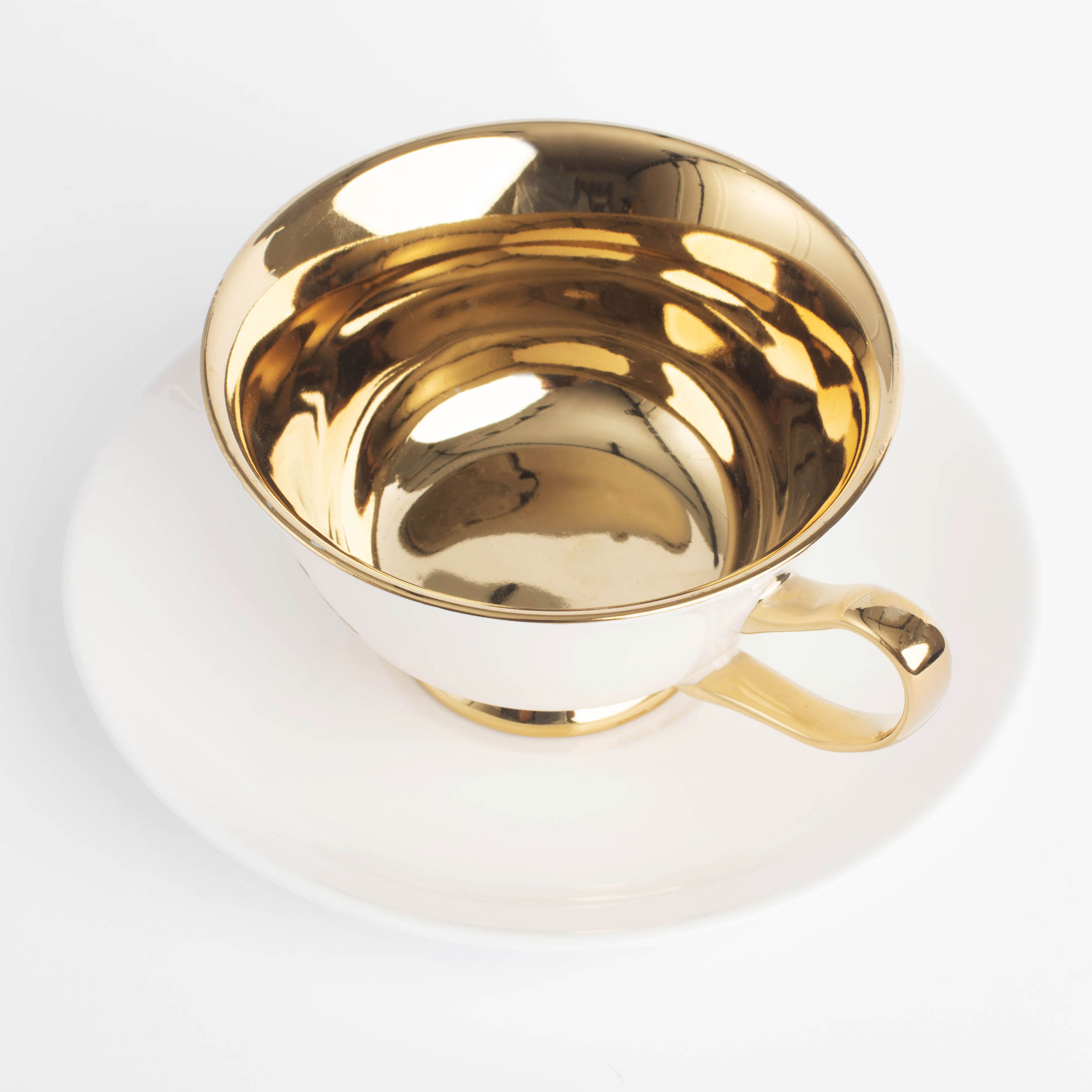 Пара чайная, 220 мл, 1 перс, 2 пр, фарфор N, золотисто-молочная, Elegant gold, image-2