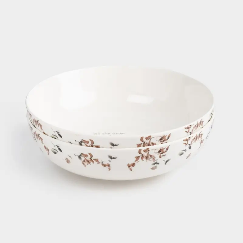 Тарелка суповая, 19х6 см, 2 шт, фарфор N, Осенние цветы, Refined floral, image-0