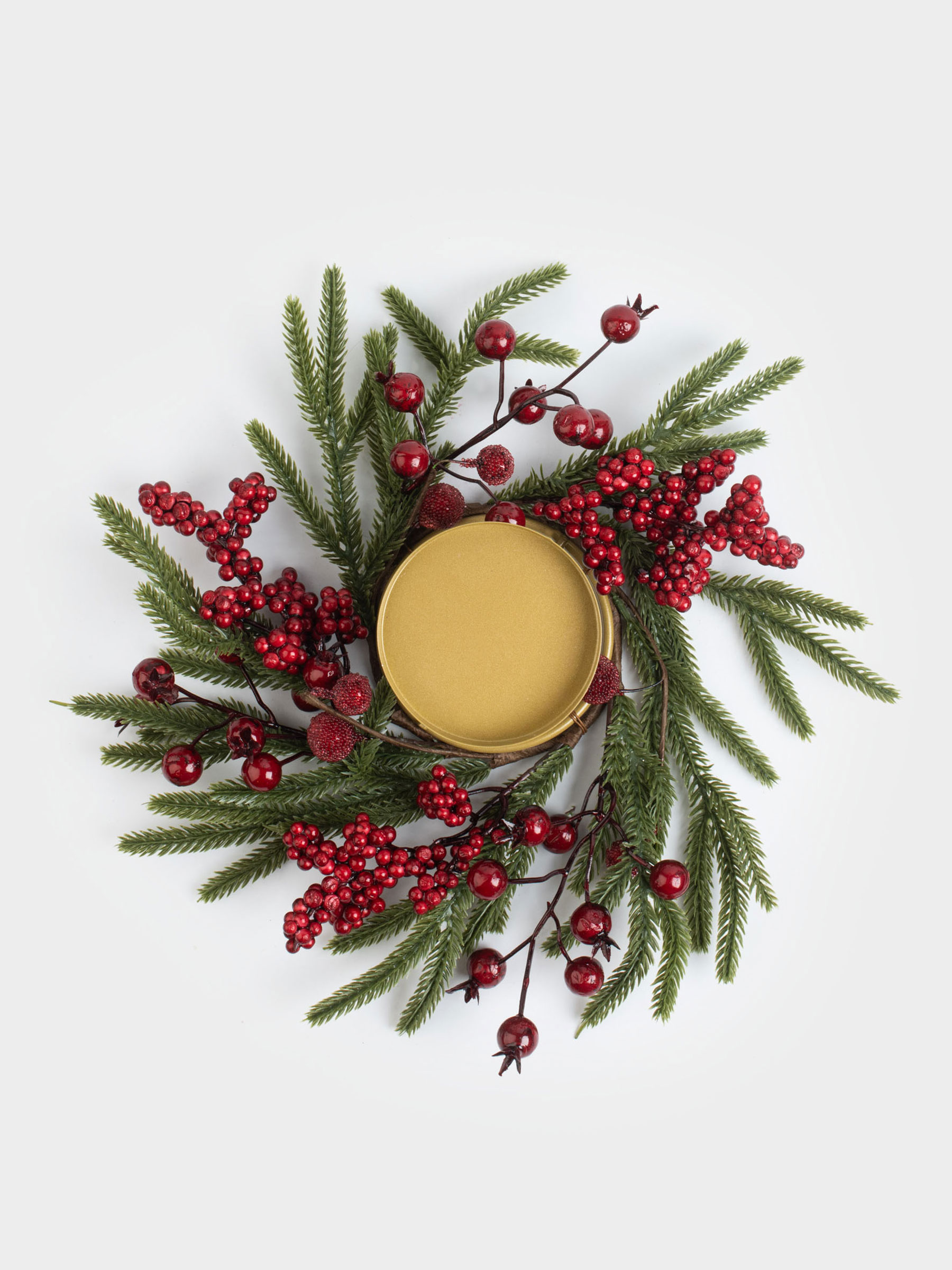 Шам гүл шоғы, 10/30 см, пенопласт/пластик, Қызыл жидектер, Red berry, image-3