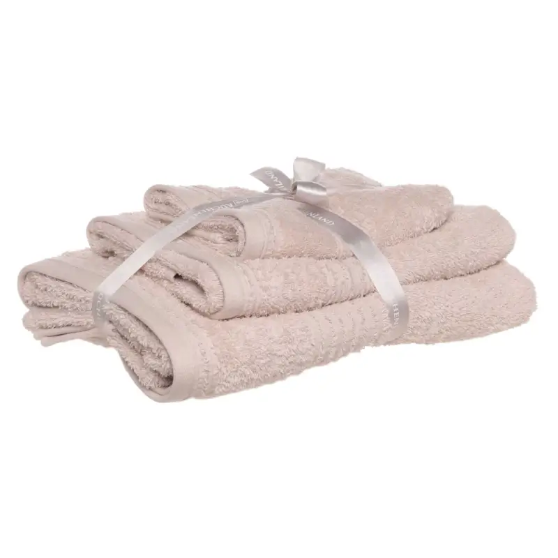 Комплект полотенец, 40х60/50х90/70х140 см, 3 шт, хлопок, бежевый, Natural cotton ,image-0