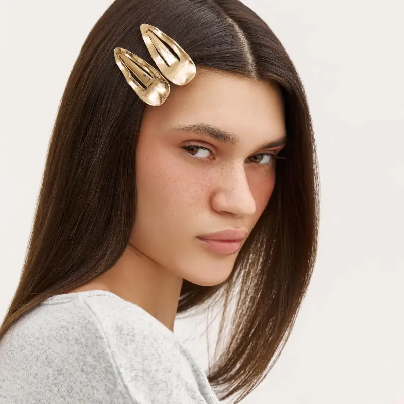 Заколка для волос, 7 см, металл, золотистая, Hairstyle ,image-0