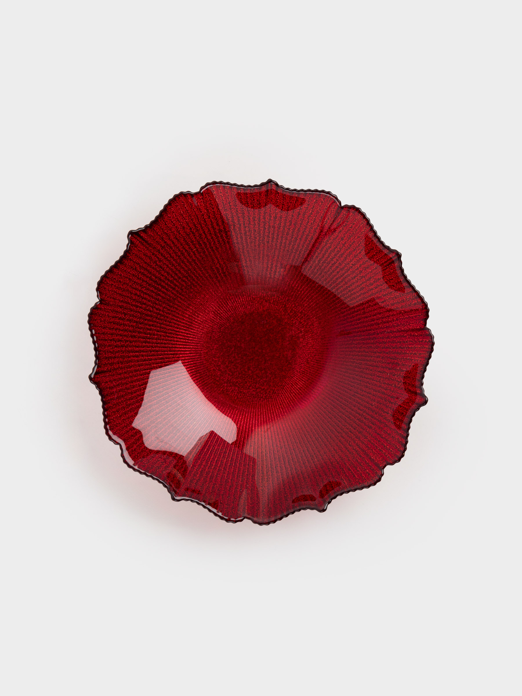 Блюдо глубокое, 20х5 см, стекло, красное, Ribby color, image-5