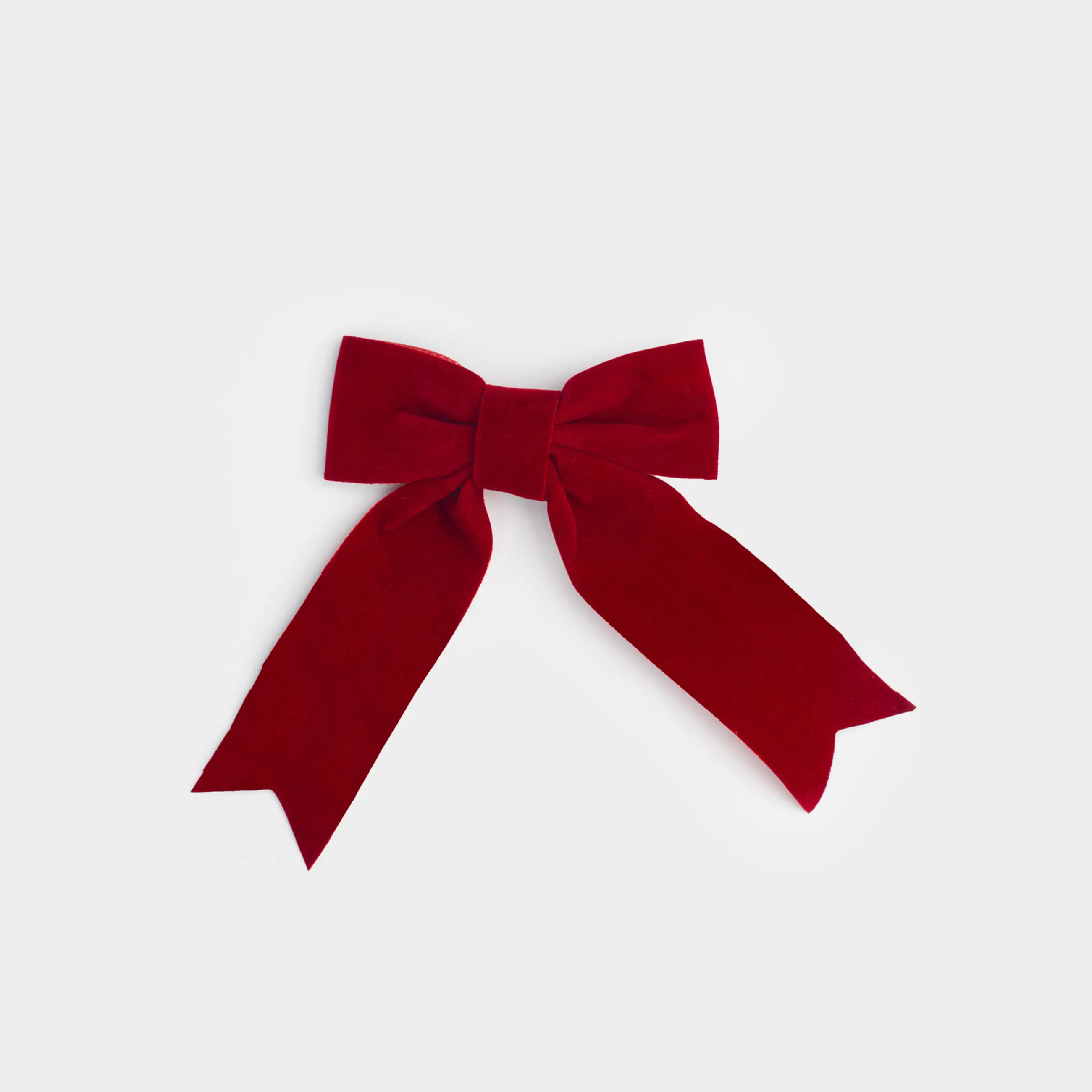 Сәндік әшекей, 10 см, қыстырғышы бар, полиэстер, қою қызыл, Бантик, Bow velvet