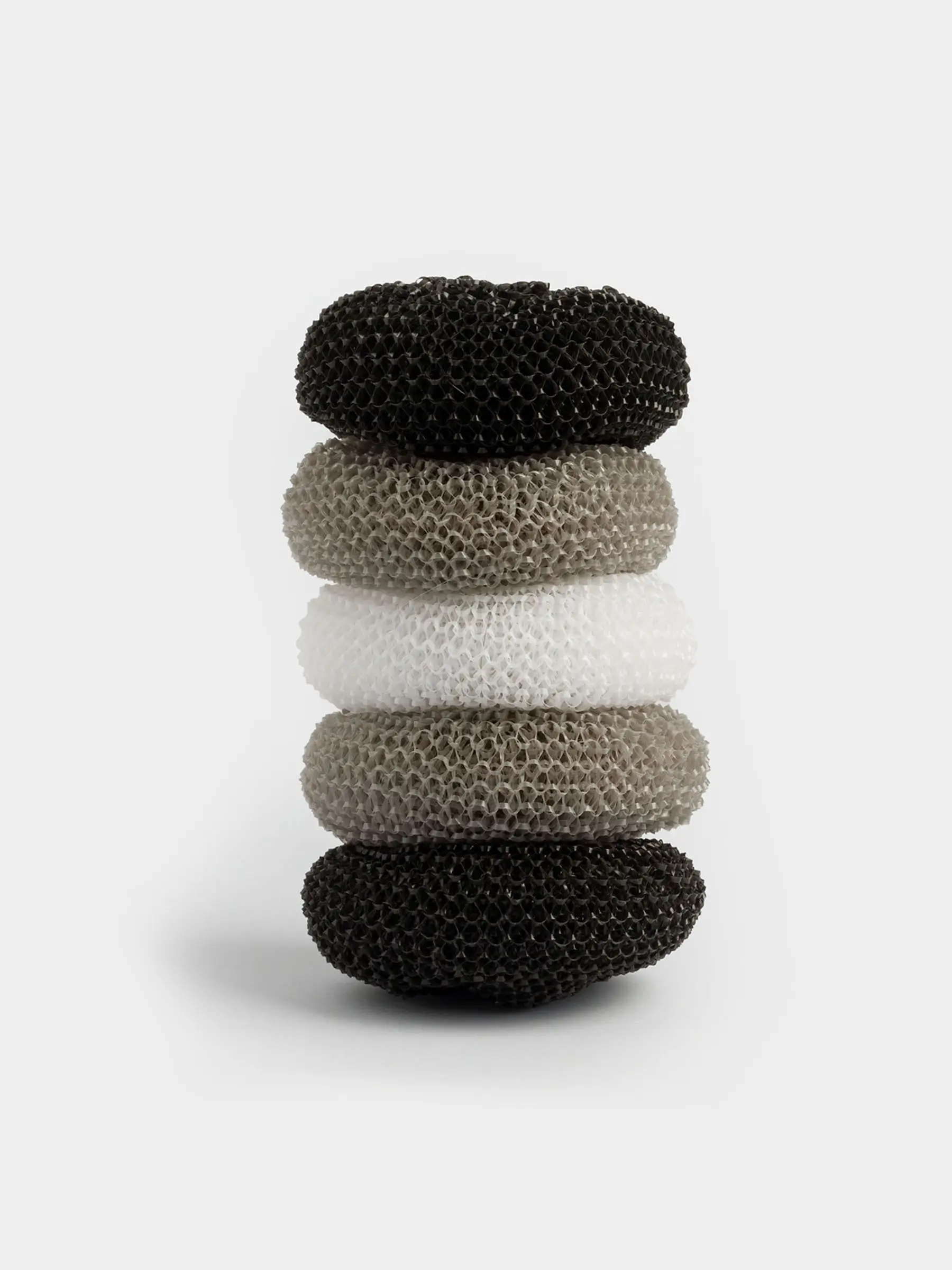 Тазалауға арналған губка, 8 см, 5 дана, полипропилен, қара/сұр/ақ, Black clean