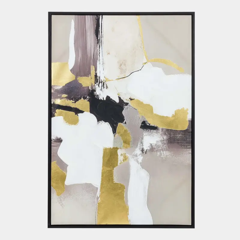 Картина в раме, 80х120 см, холст, золотисто-серая, Абстракция, Abstract ,image-0