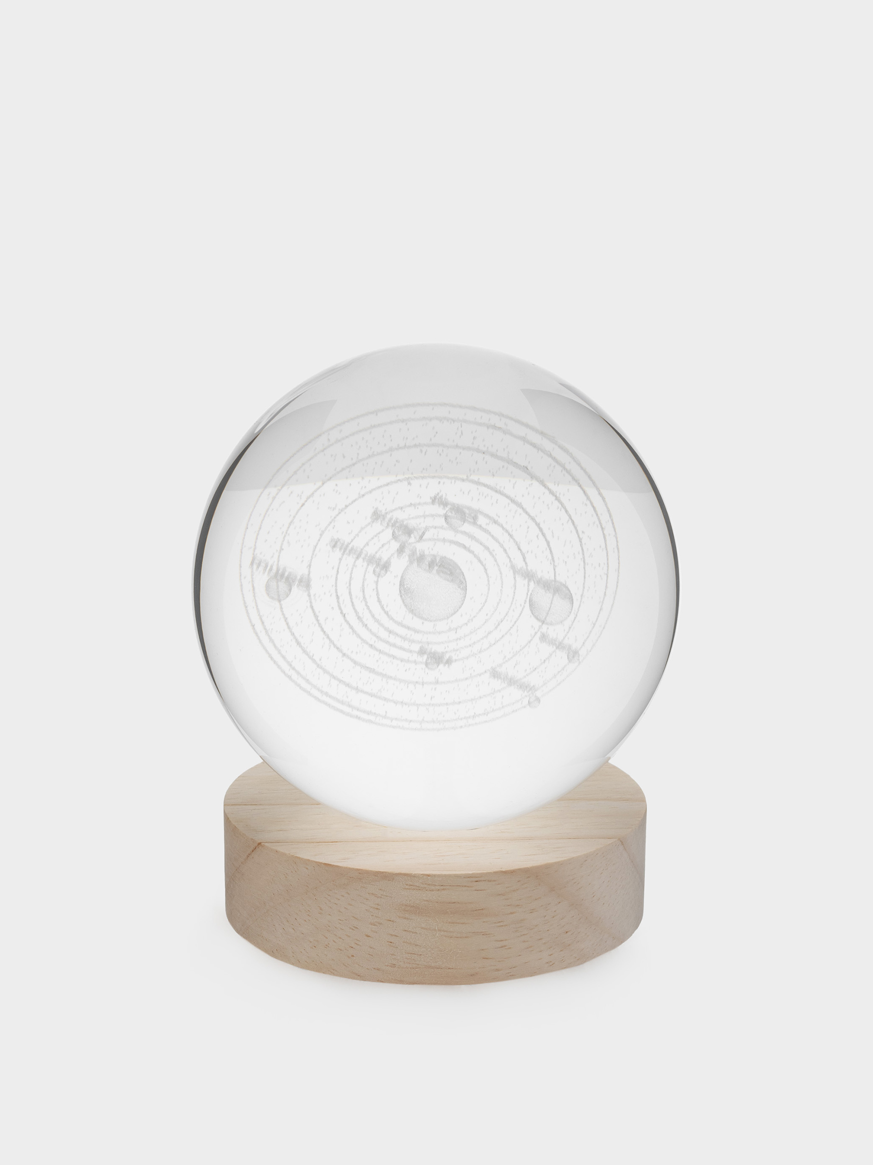 Сәндік шам, 10 см, шыны/ағаш, Планеталар, Illumination, image-0