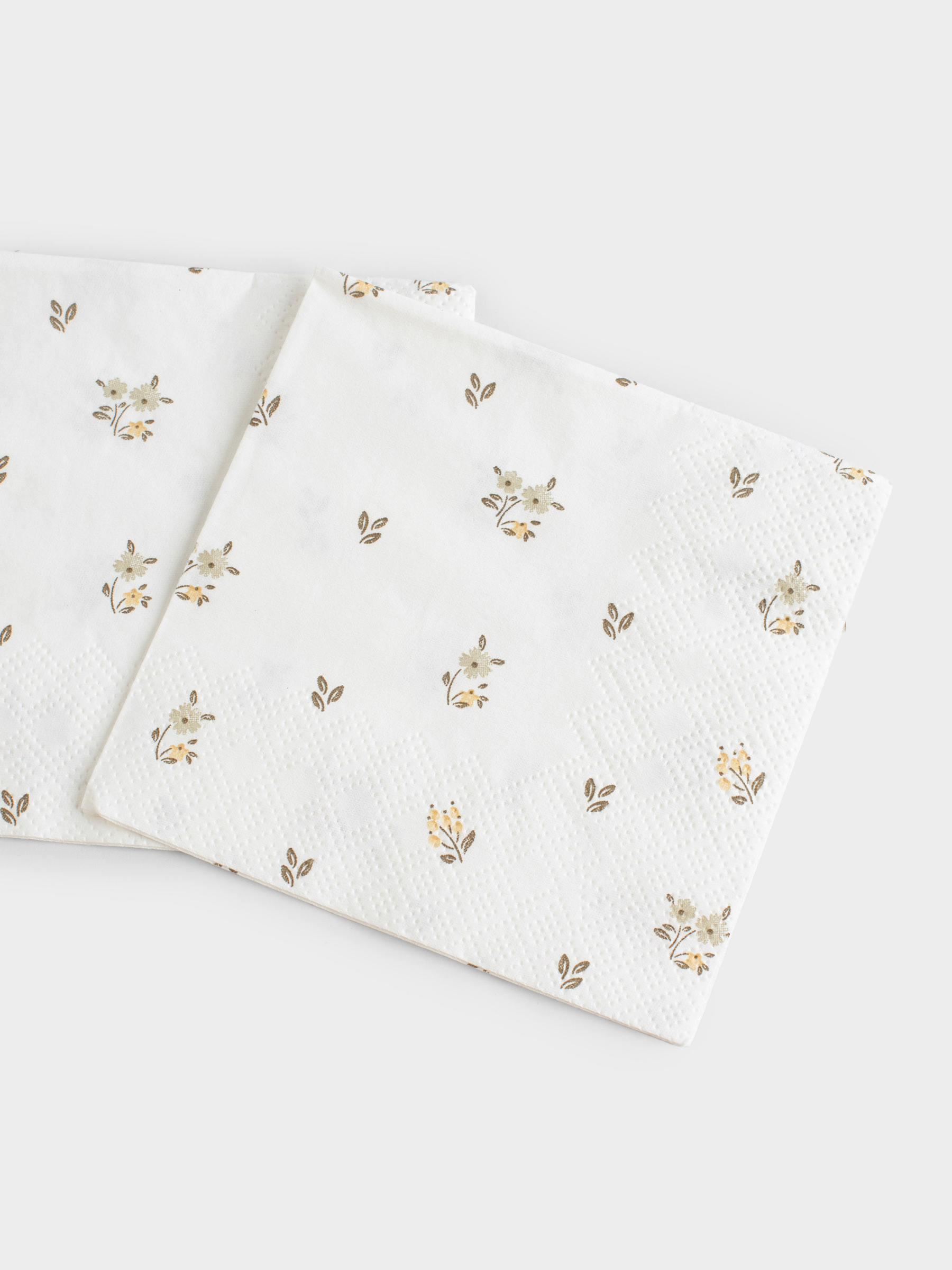 Салфетки бумажные, 21х21 см, 20 шт, квадратные, белые, Винтажные цветы, La flore, image-2