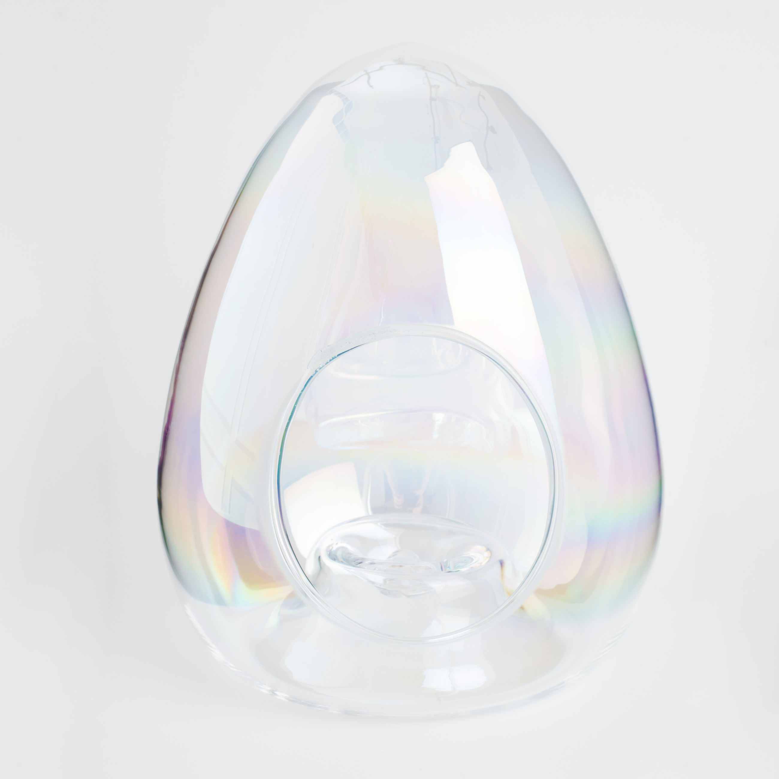 Конфетница, 17х23 см, стекло, перламутр, Яйцо, Clear polar, image-0