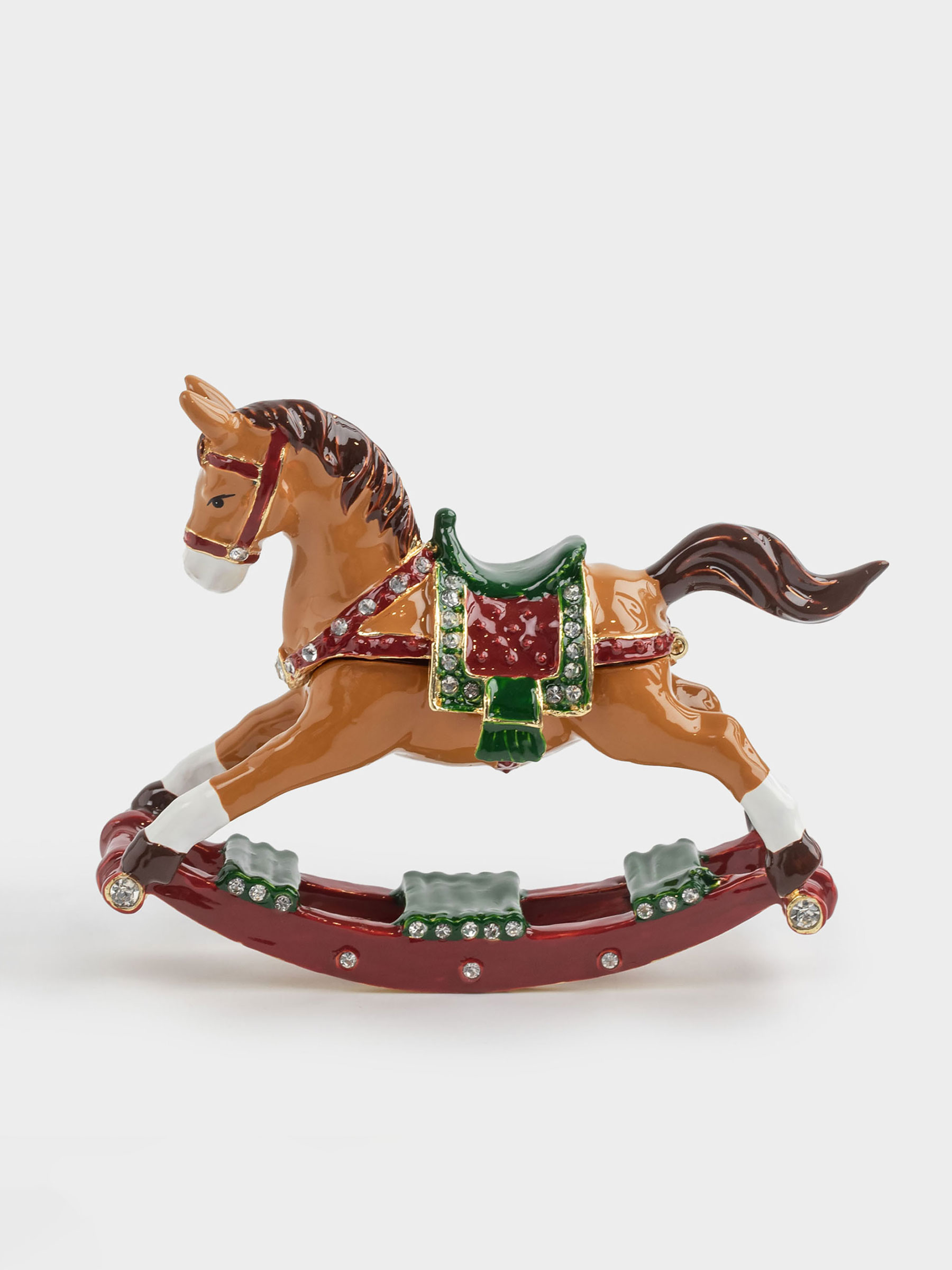 Қобдиша, 10х8 см, металл, сүт түстес, Жылқы, Antique horse, image-0