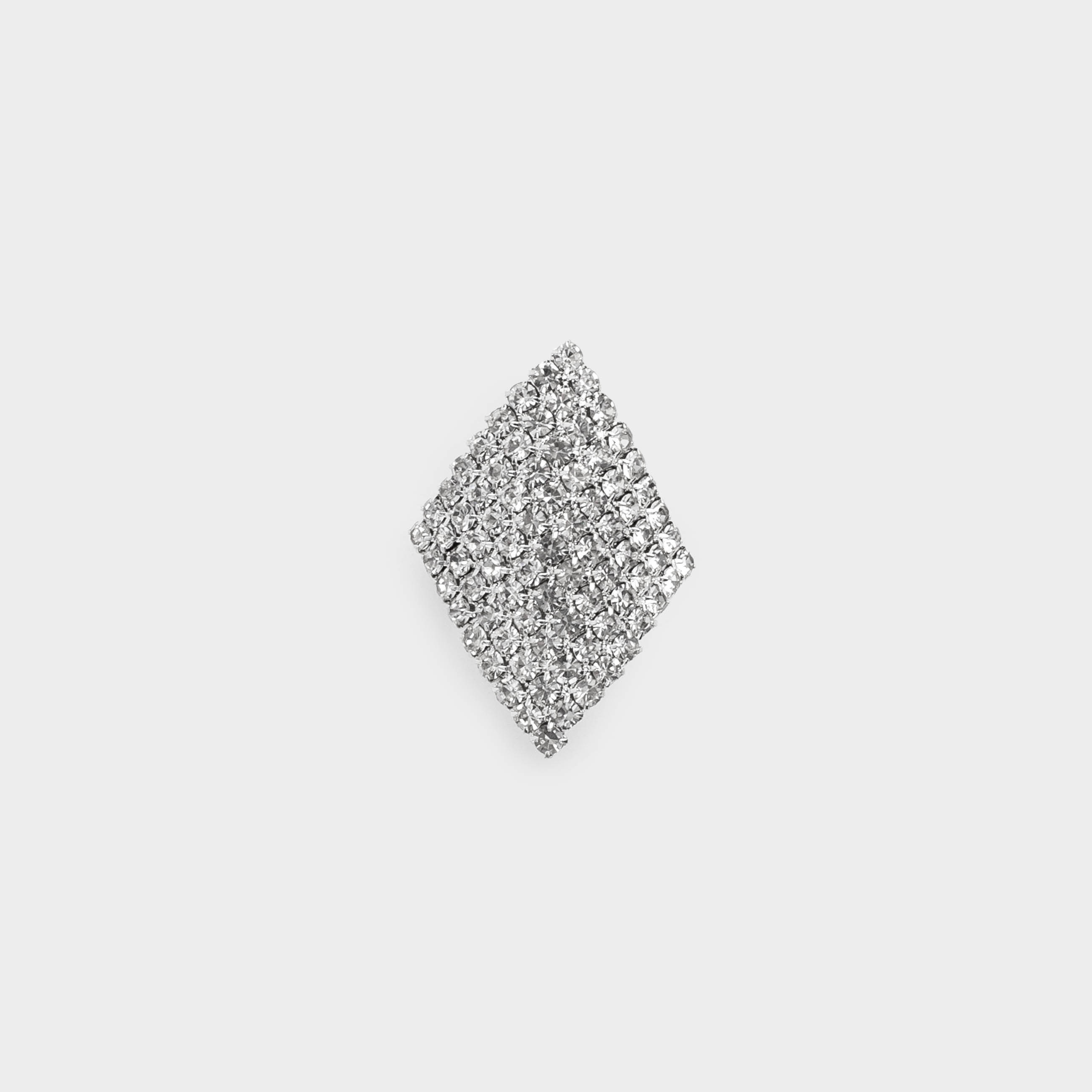 Кольцо, р. S-M, единый размер, металл, серебристое, Кристаллы, Jewelry crystal, image-3