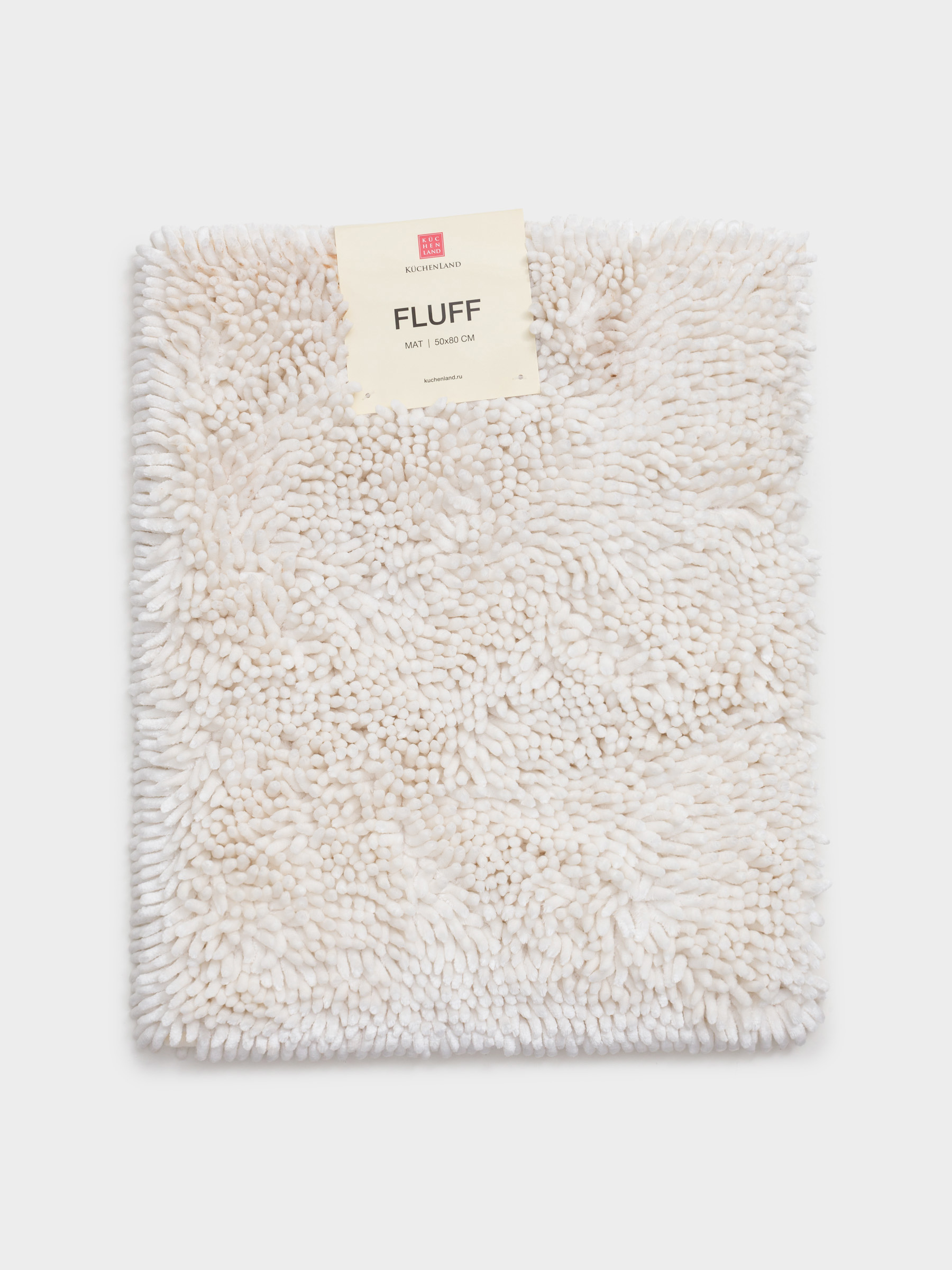 Коврик, 50х80 см, противоскользящий, полиэстер, молочный, Fluff, image-6