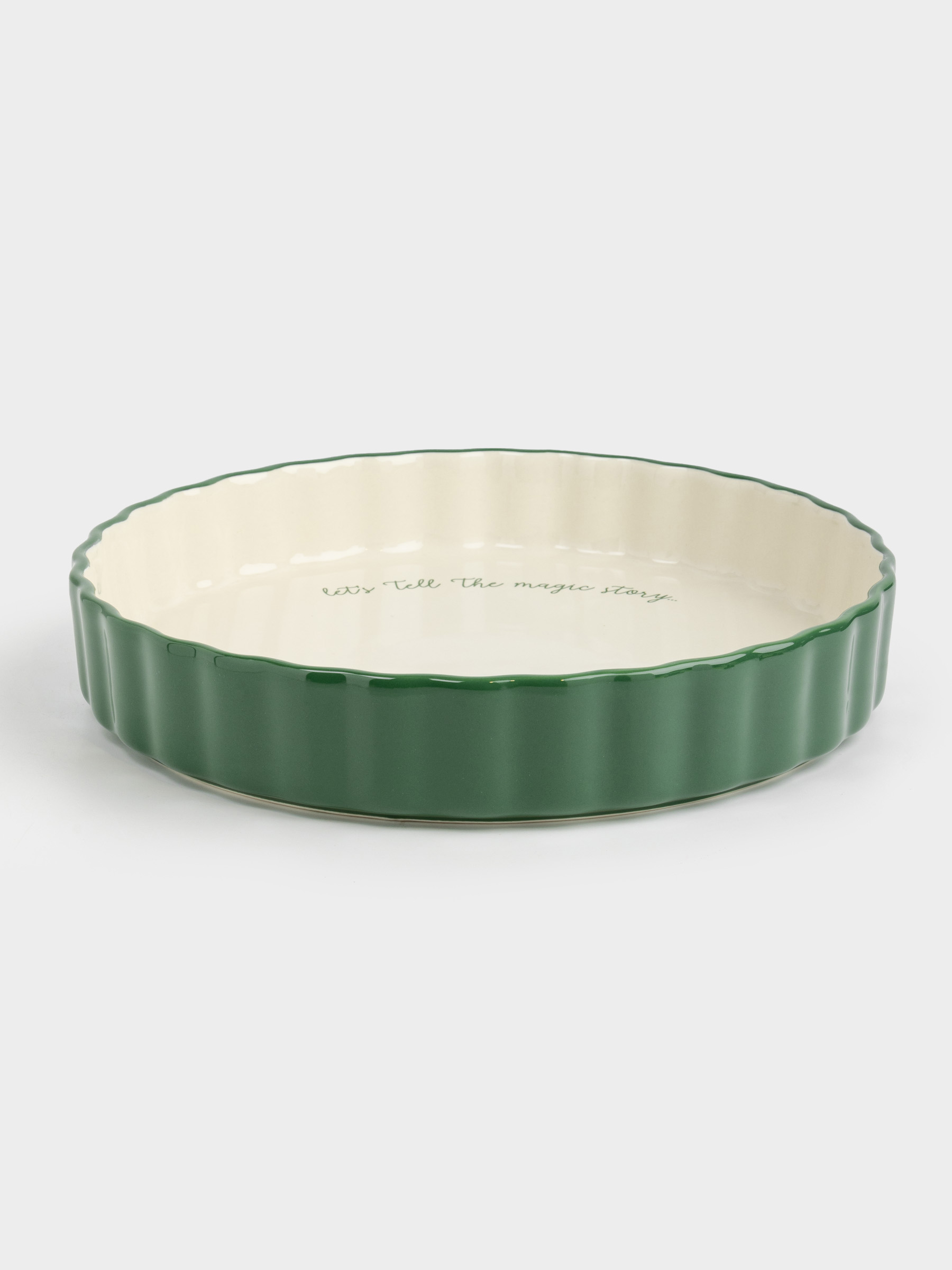 Пісіруге арналған ыдыс, 28х5 см, керамика, дөңгелек, жасыл, Christmas green, image-1