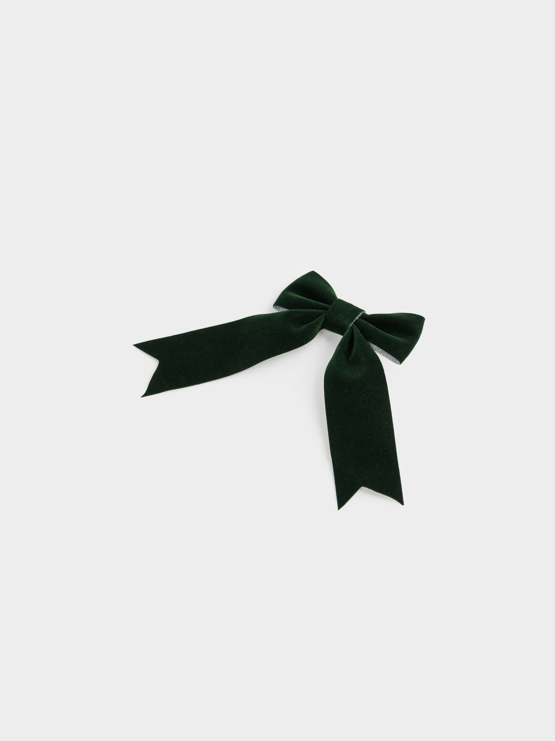 Сәндік әшекей, 10 см, қыстырғышы бар, полиэстер, жасыл, Бантик, Bow velvet, image-1