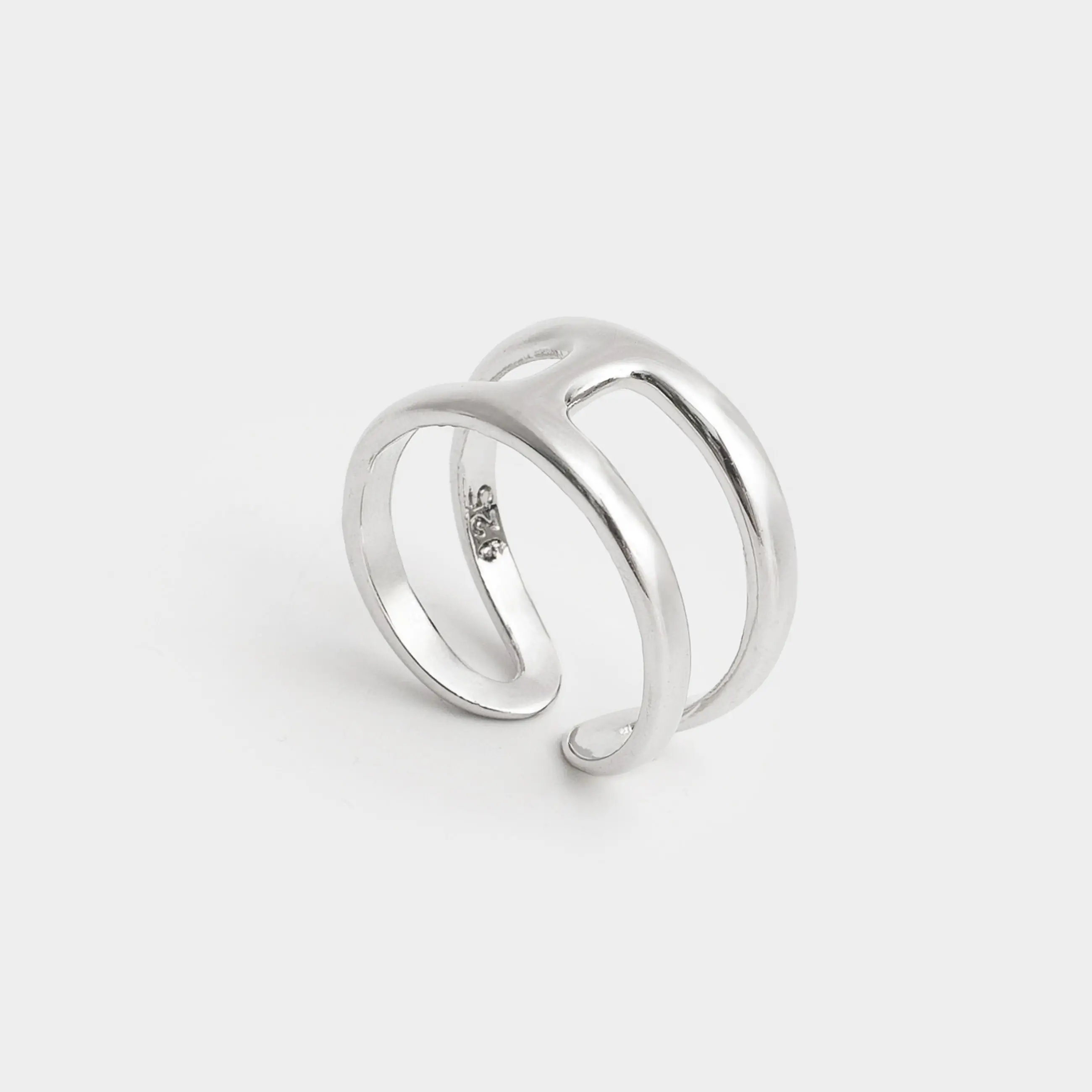 Сақина, 2 см, бірыңғай өлшем, металл, күміс, Jewelry