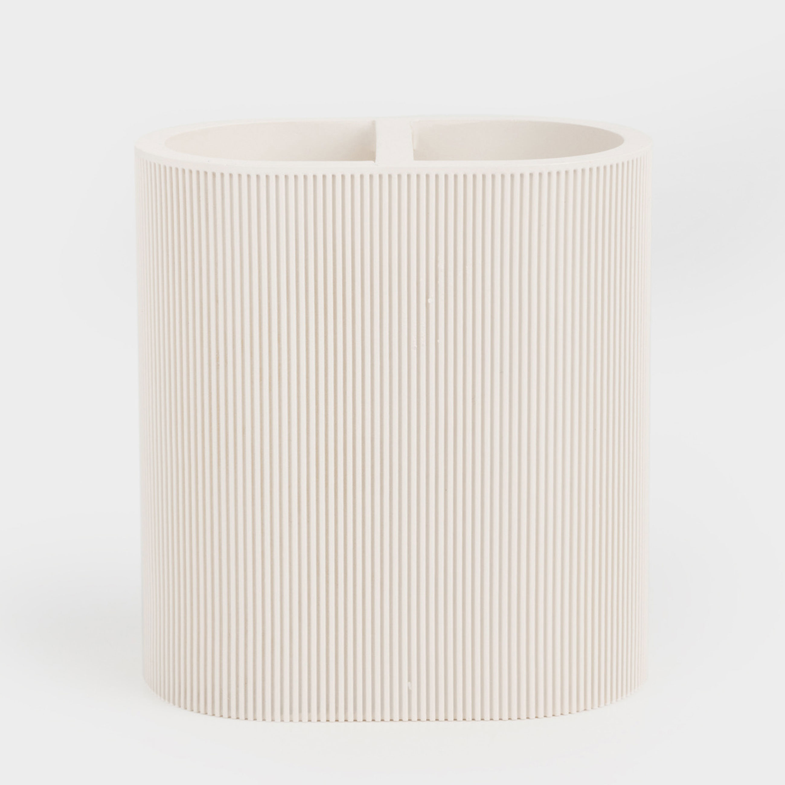 Тіс щеткаларына арналған стақан, 11 см, полирезин, сүт түстес, White stripes
