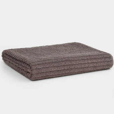 Полотенце, 70х140 см, хлопок, коричневое, Объемные полосы, Stripes cotton ,image-0