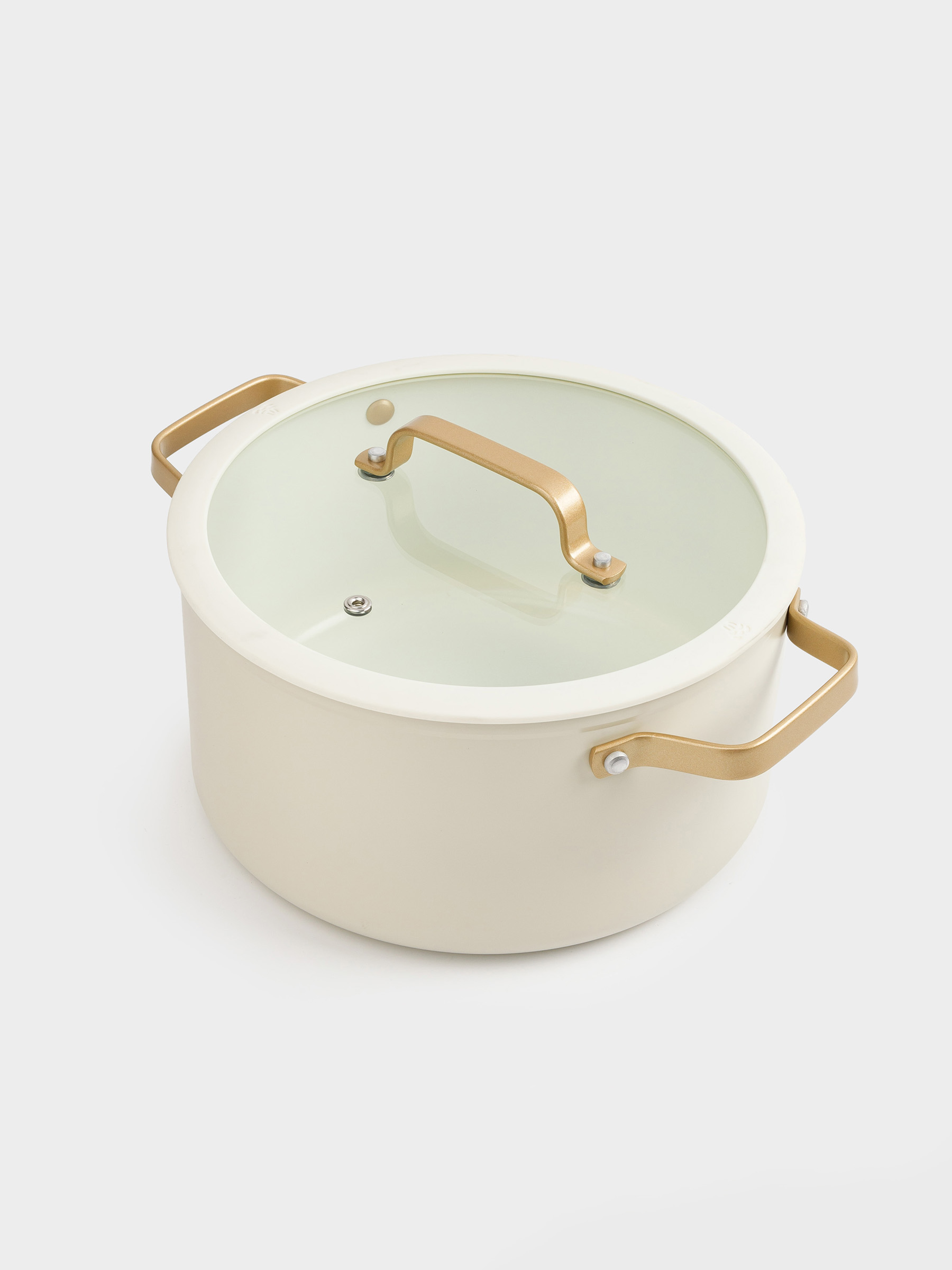 Кастрюля, 24 см, 5,5 л, с крышкой, с покрытием, алюминий, молочная, Piatto gold, image-2