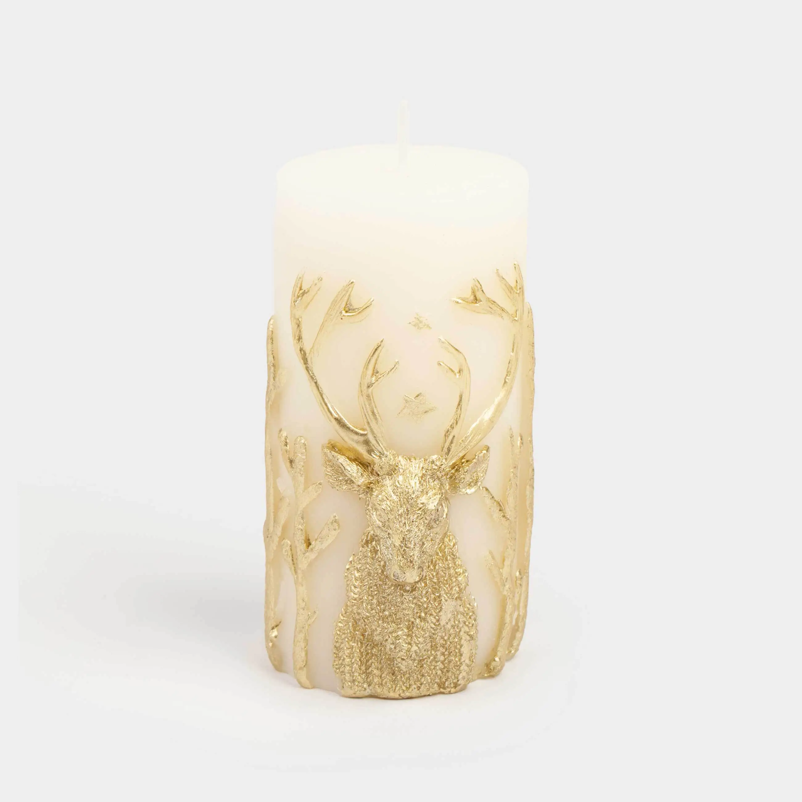 Шам, 6x12 см, цилиндрлік, түс, Бұғы, Deer candle