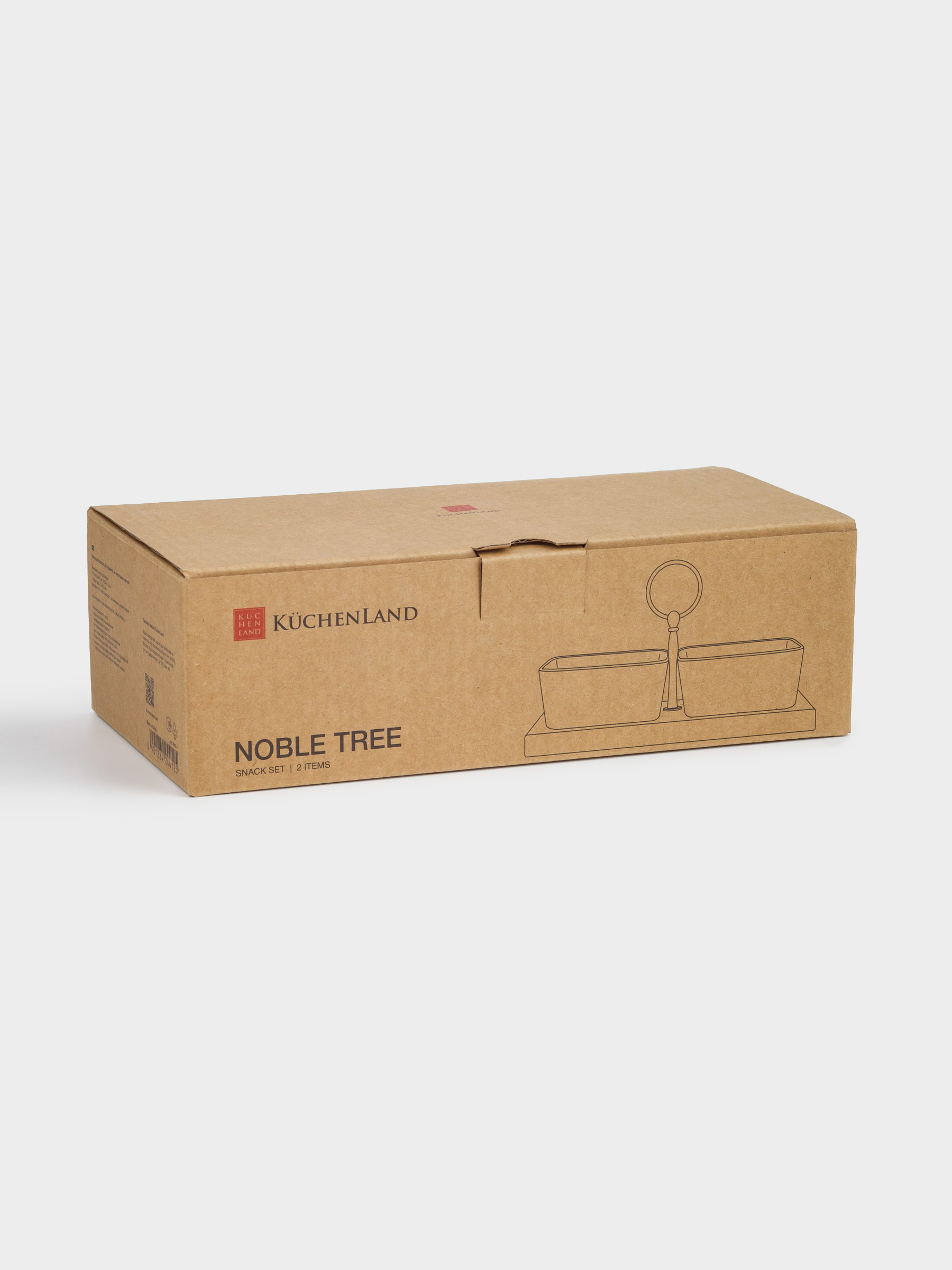 Набор для закусок, 2 пр, на подставке, с ручкой, стекло/дерево, черный, Noble tree, image-3