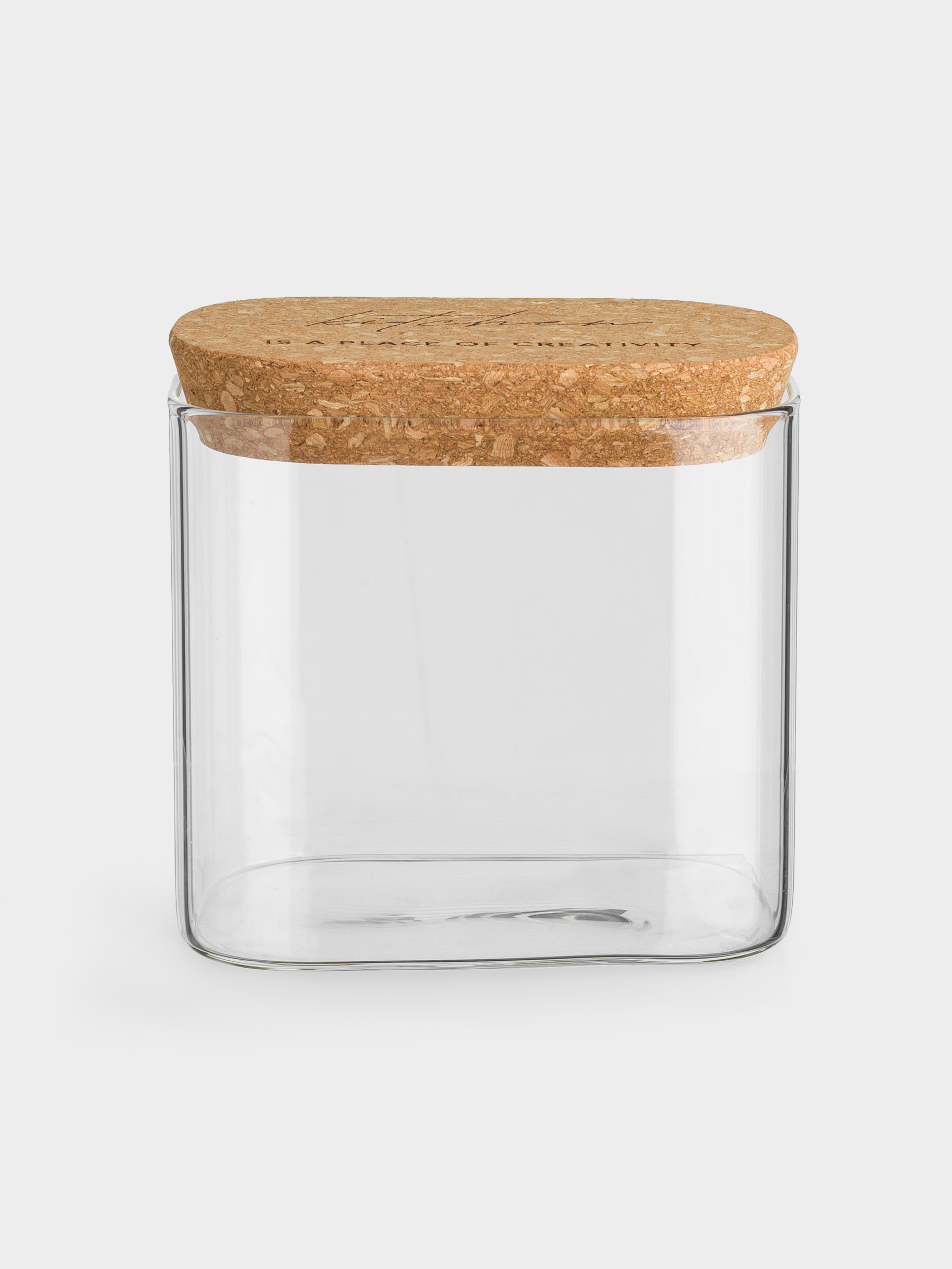 Банка для сыпучих продуктов, 600 мл, стекло/пробка, прямоугольная, Clear cork, image-0