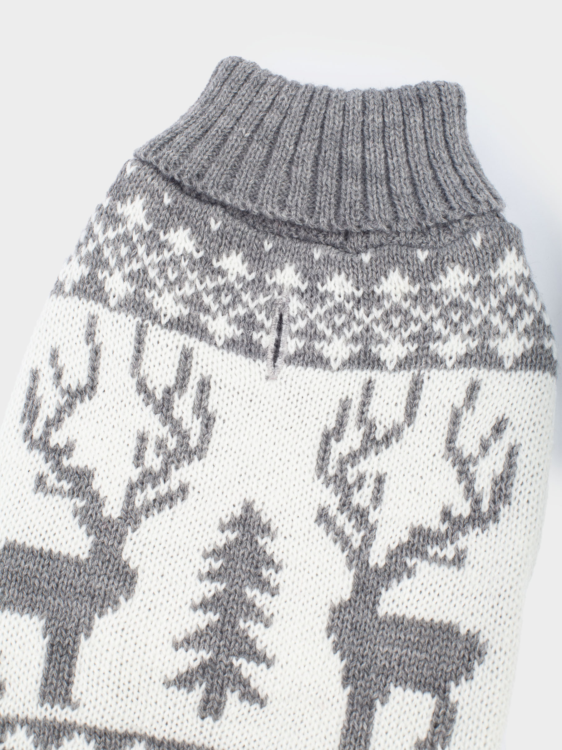 Свитер для животных, 38 см, р. M, акрил, серо-белый, Олени, Fashion pet, image-2