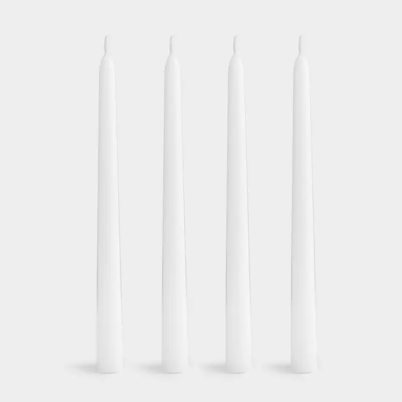 Свеча, 26 см, 4 шт, тонкая, Luxury white