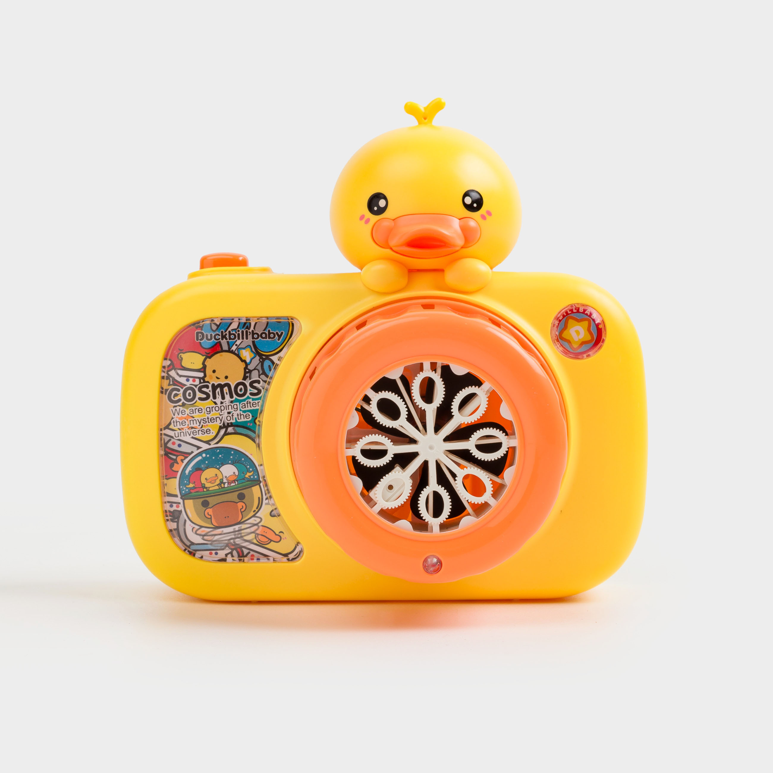 Генератор мыльных пузырей, 10 см, пластик, желтый, Утенок с фотоаппаратом, Duck yellow, image-1