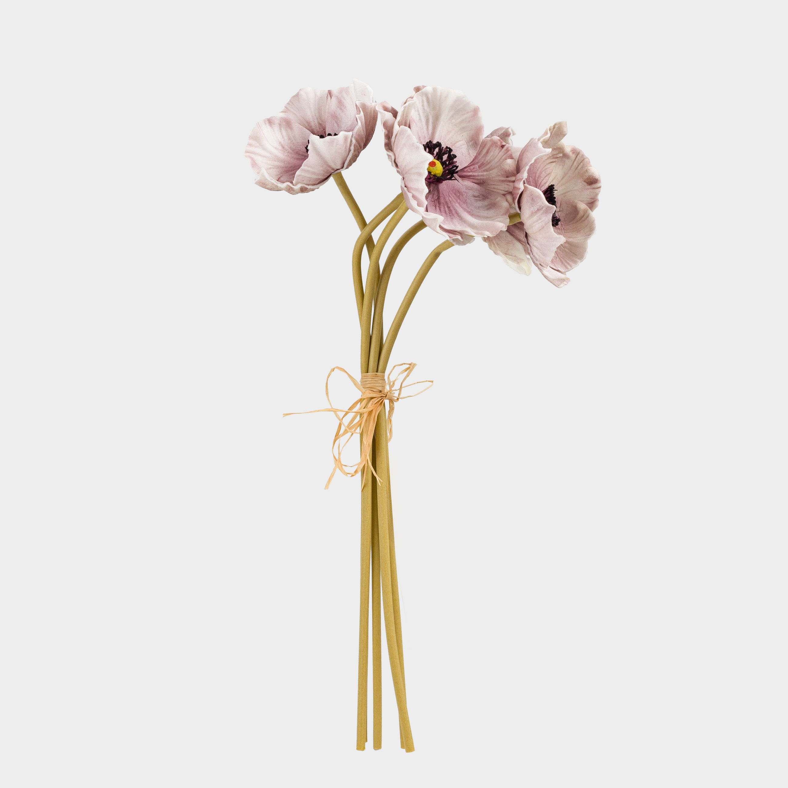 Букет искусственный, 34 см, полиуретан/металл, Бело-сиреневый мак, Flower garden, image-1