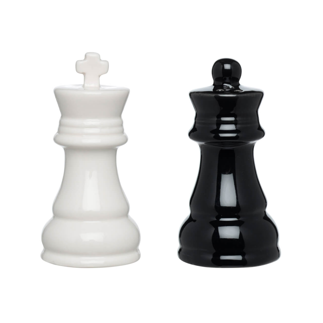Тұз және бұрыш жиынтығы, 9 см, Фарфор P, қара / ақ, шахмат, шахмат изображение № 1