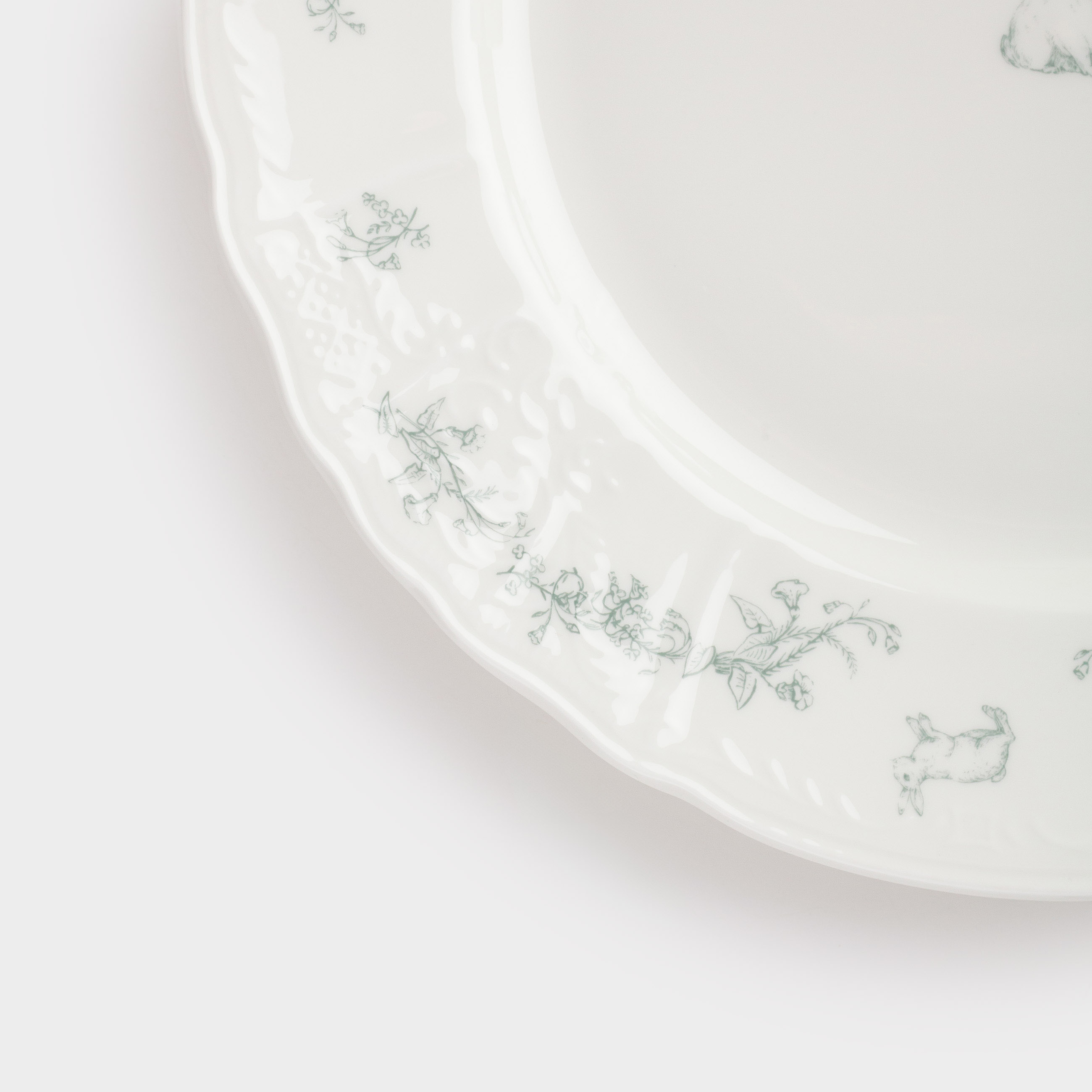 Тарелка обеденная, 27 см, фарфор Fine Bone China, белая, Кролик и цветы, Easter blooming, image-6