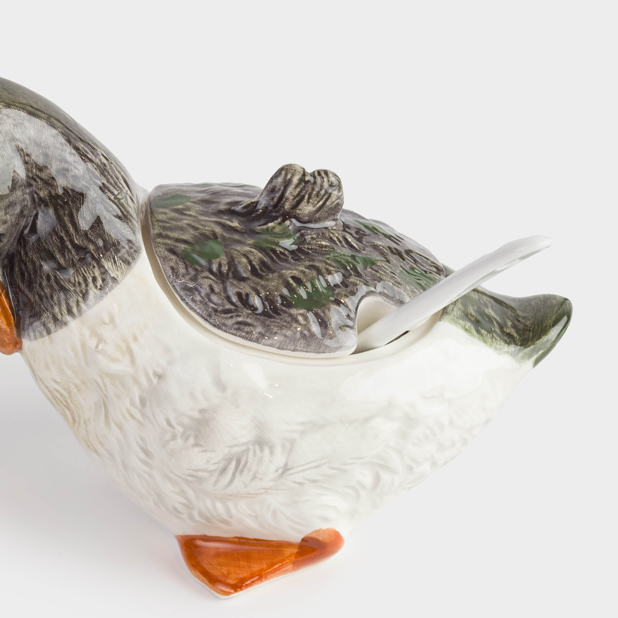 Сахарница, 10 см, 220 мл, с ложкой, керамика, Утенок, Duck, image-2