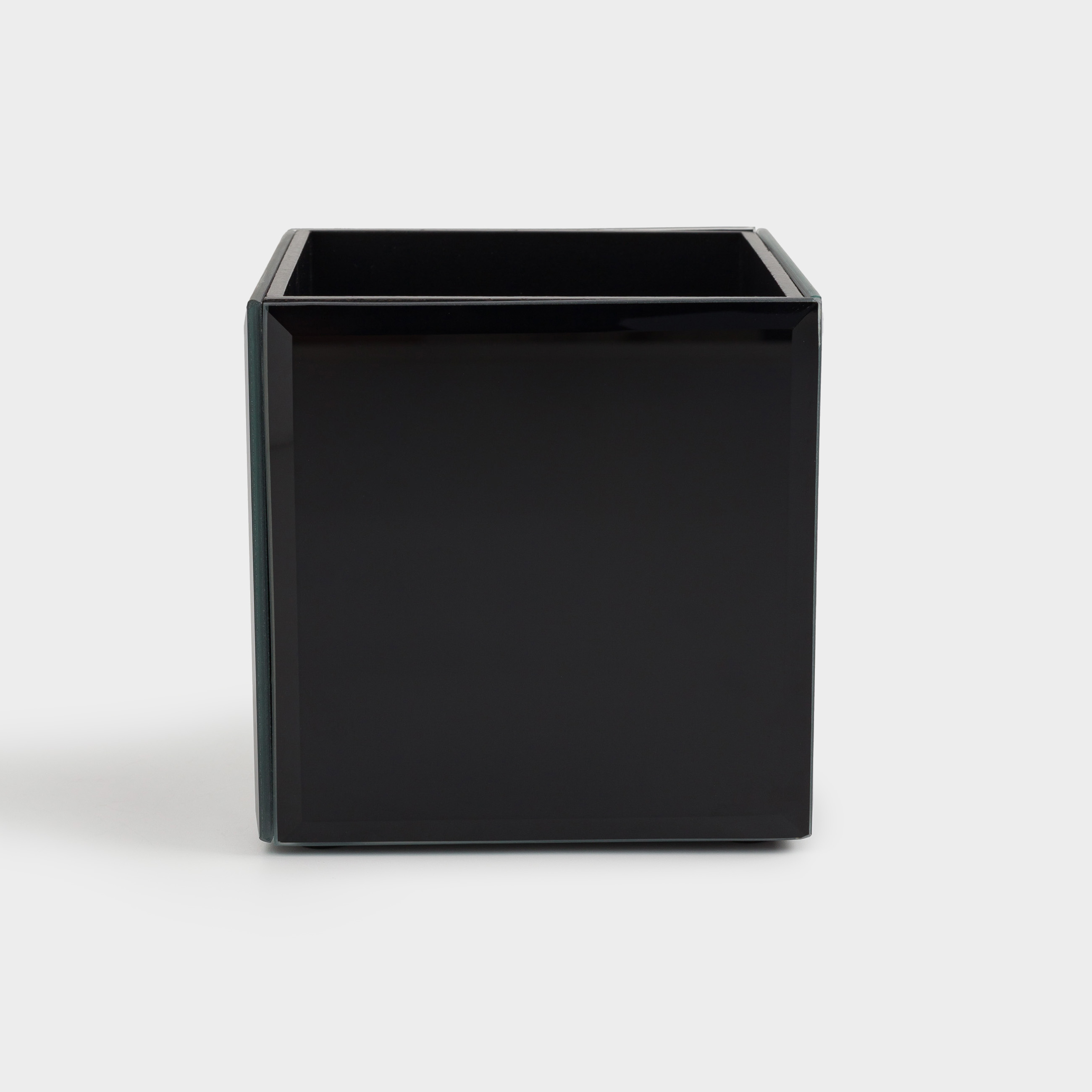 Органайзер для косметики, 10х10 см, стекло, зеркальный, черный, Glossy black, image-3