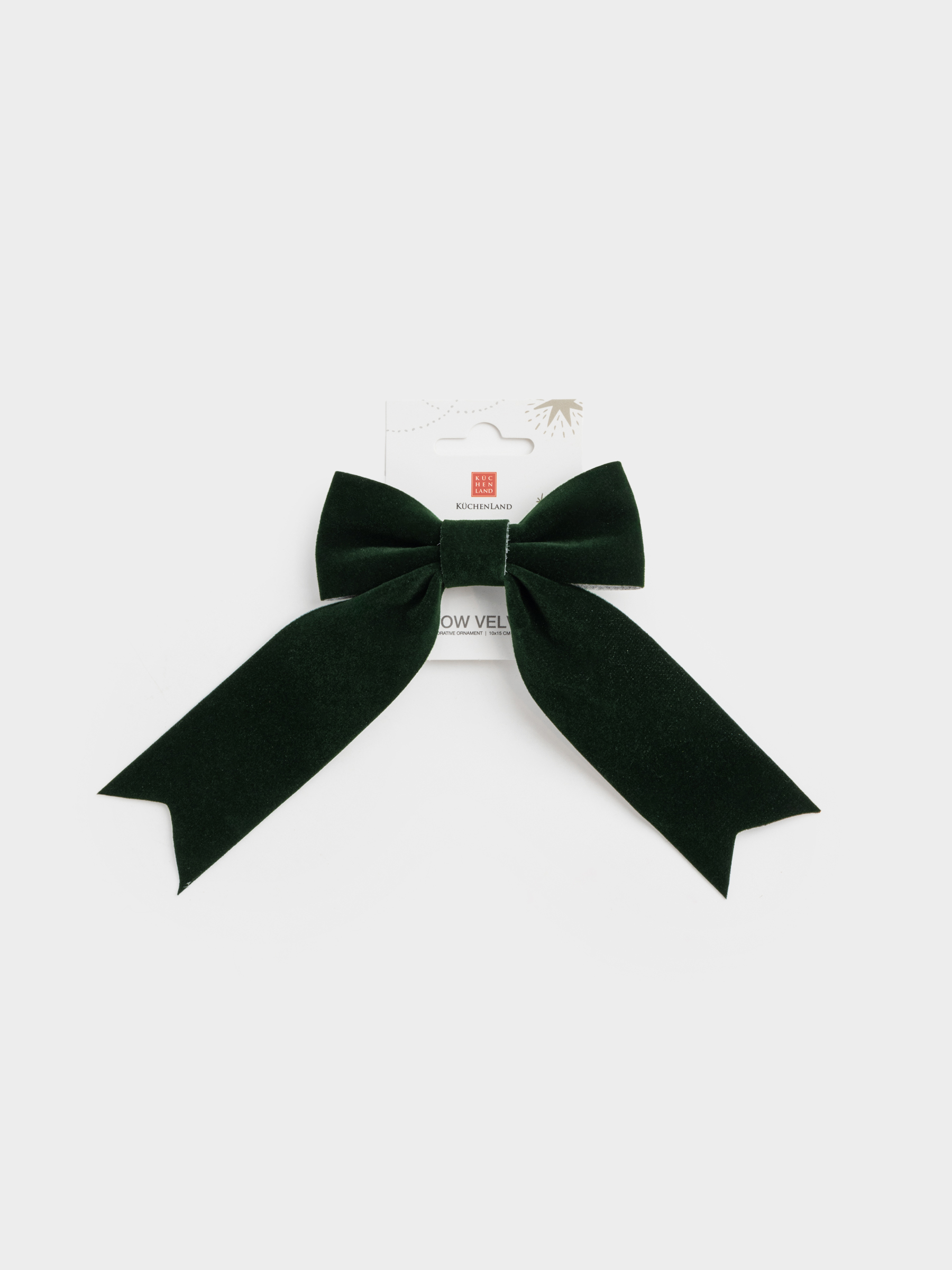 Сәндік әшекей, 15 см, қыстырғышы бар, полиэстер, жасыл, Бантик, Bow velvet, image-4