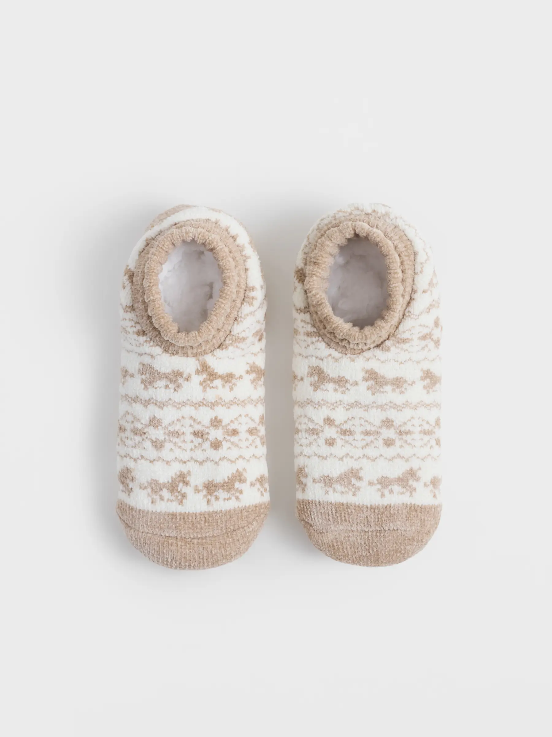 Әйелдер шұлықтары, өлшемі 36-38, үйге арналған, шенилл/шерпа, құм және сүт түстес, Жылқылар, Hot winter