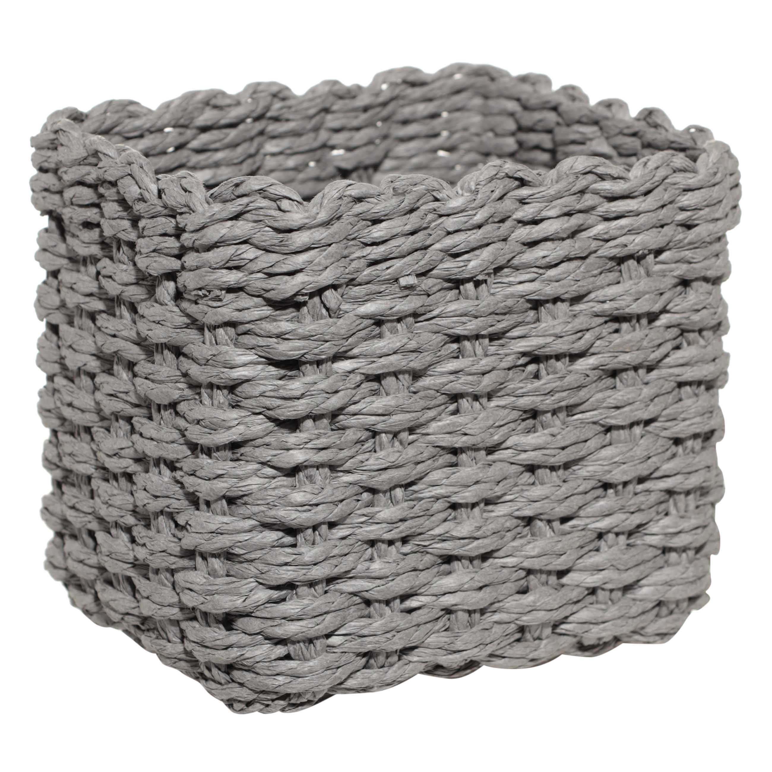 Полотенце, 30х30 см, 4 шт, в корзине, хлопок/целлюлоза, серое/белое, Basket towel, image-2