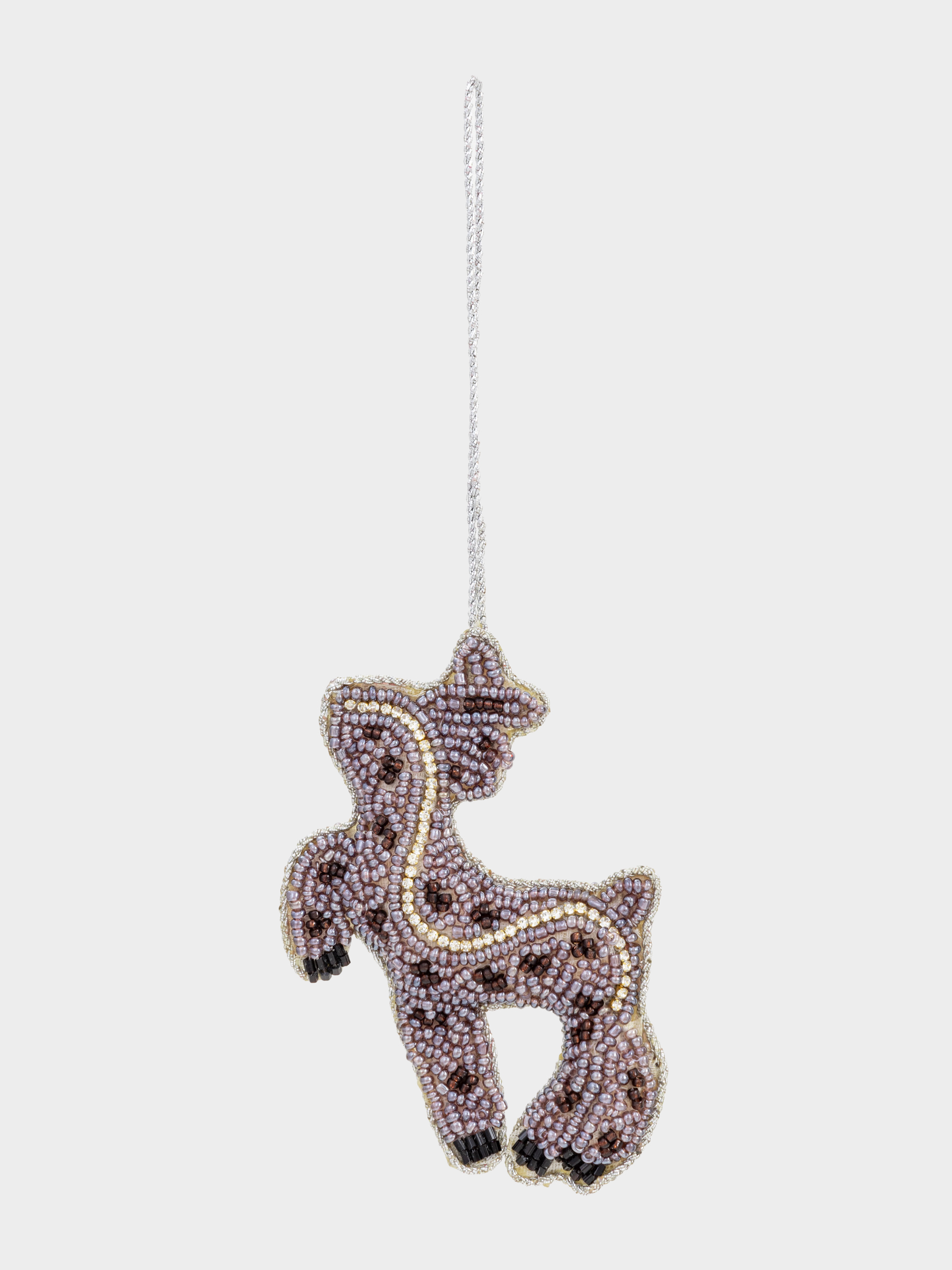 Шырша ойыншығы, 10 см, моншақ/полифилл, қола-қоңыр, Бұғы, Beads figure, image-1