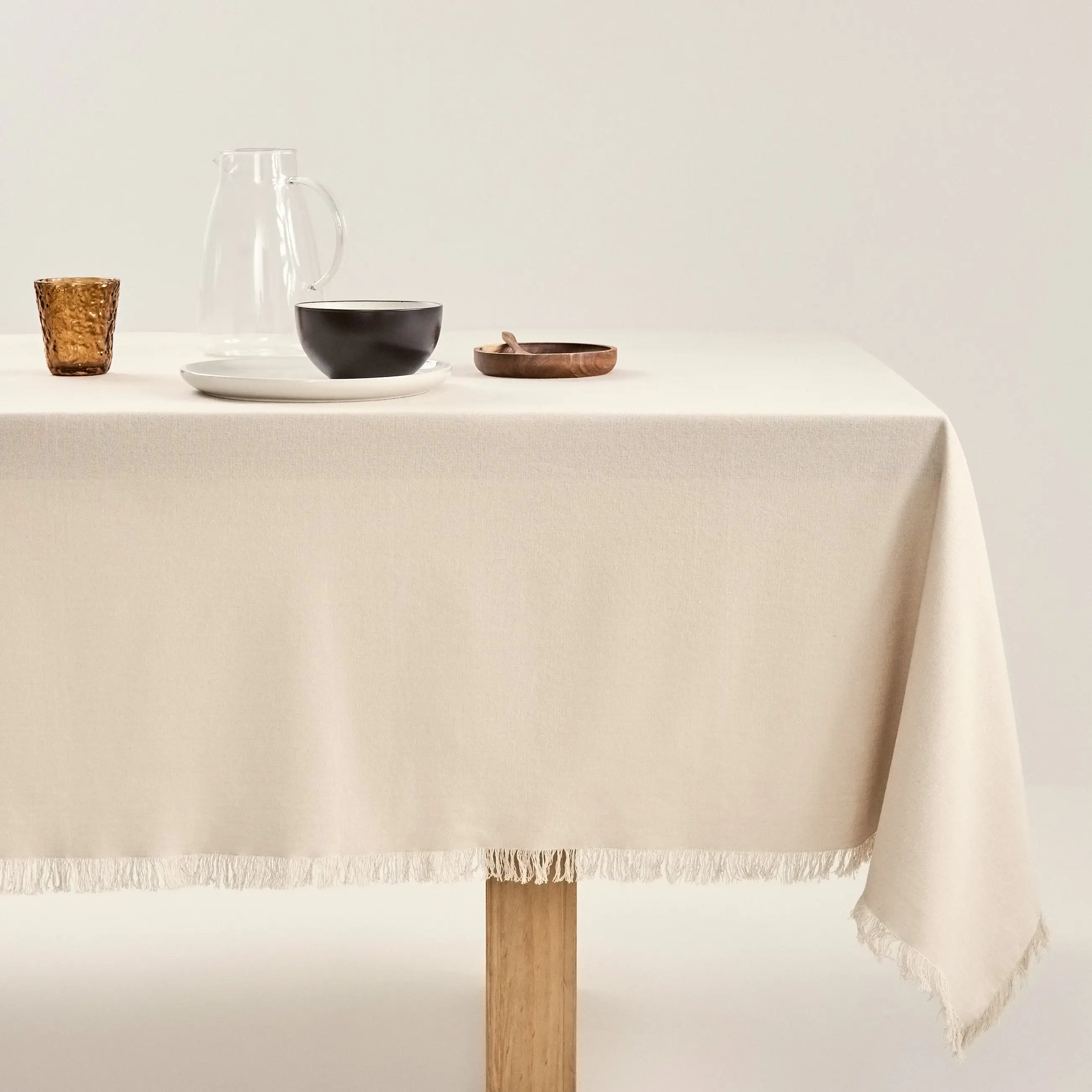 Дастархан, 160х160 см, шашағы бар, мақта, сарғылт-қоңыр, Framed