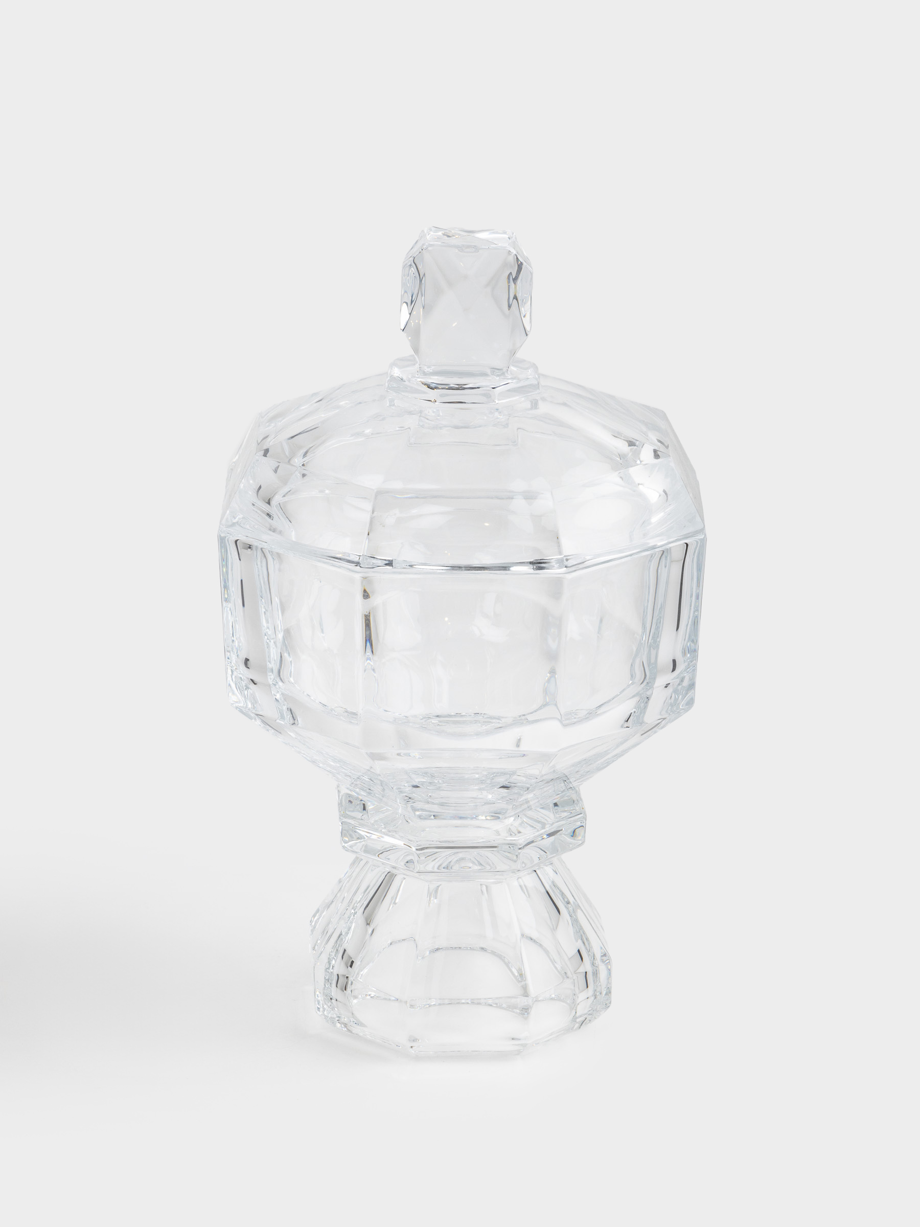 Кәмпит ыдысы, 17х27 см, 280 мл, аяқты, қақпағы бар, шыны, Қырлар, Terlano, image-0