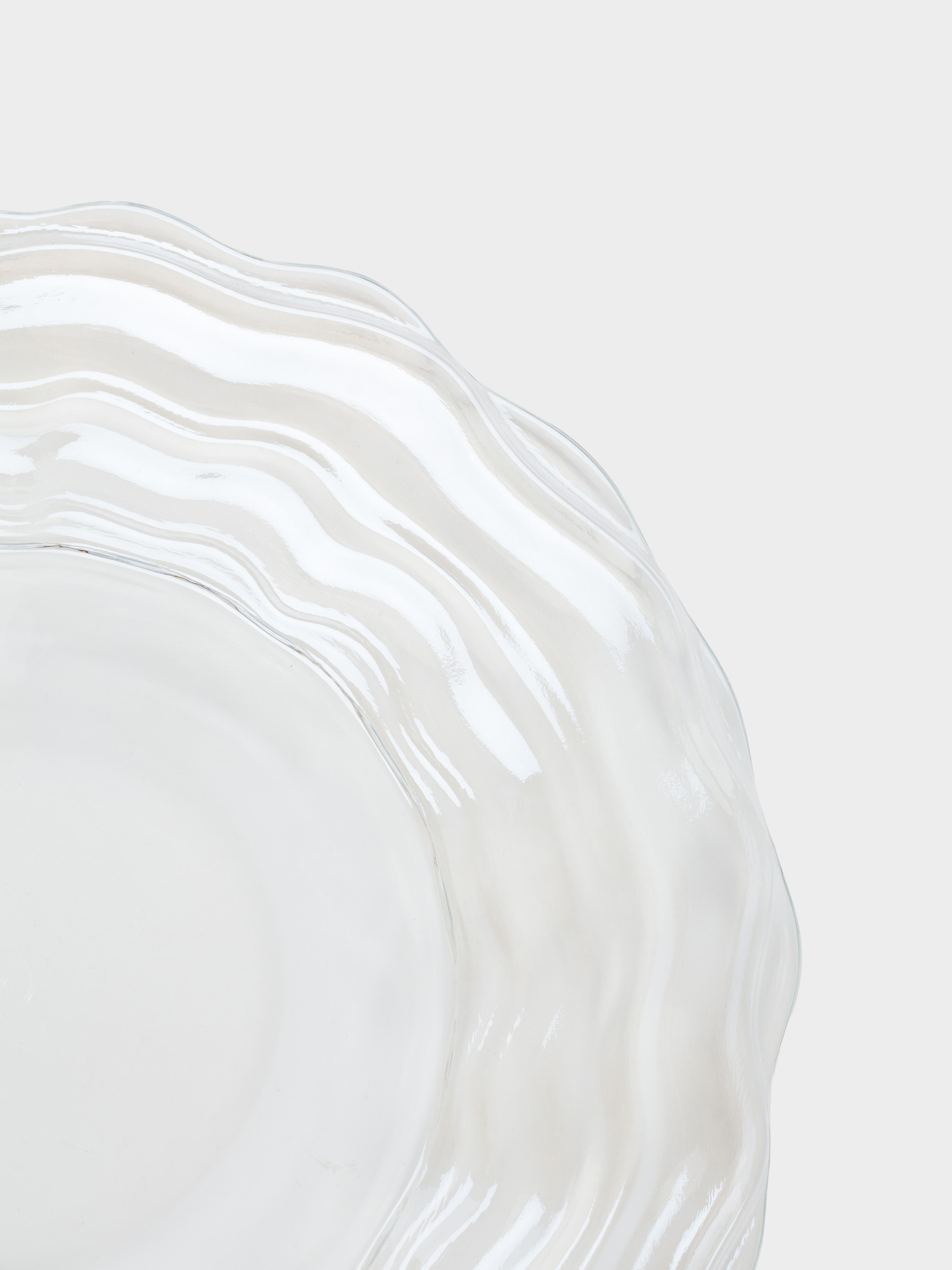 Блюдо, 26х2 см, стекло, перламутр, Shellfish polar, image-1
