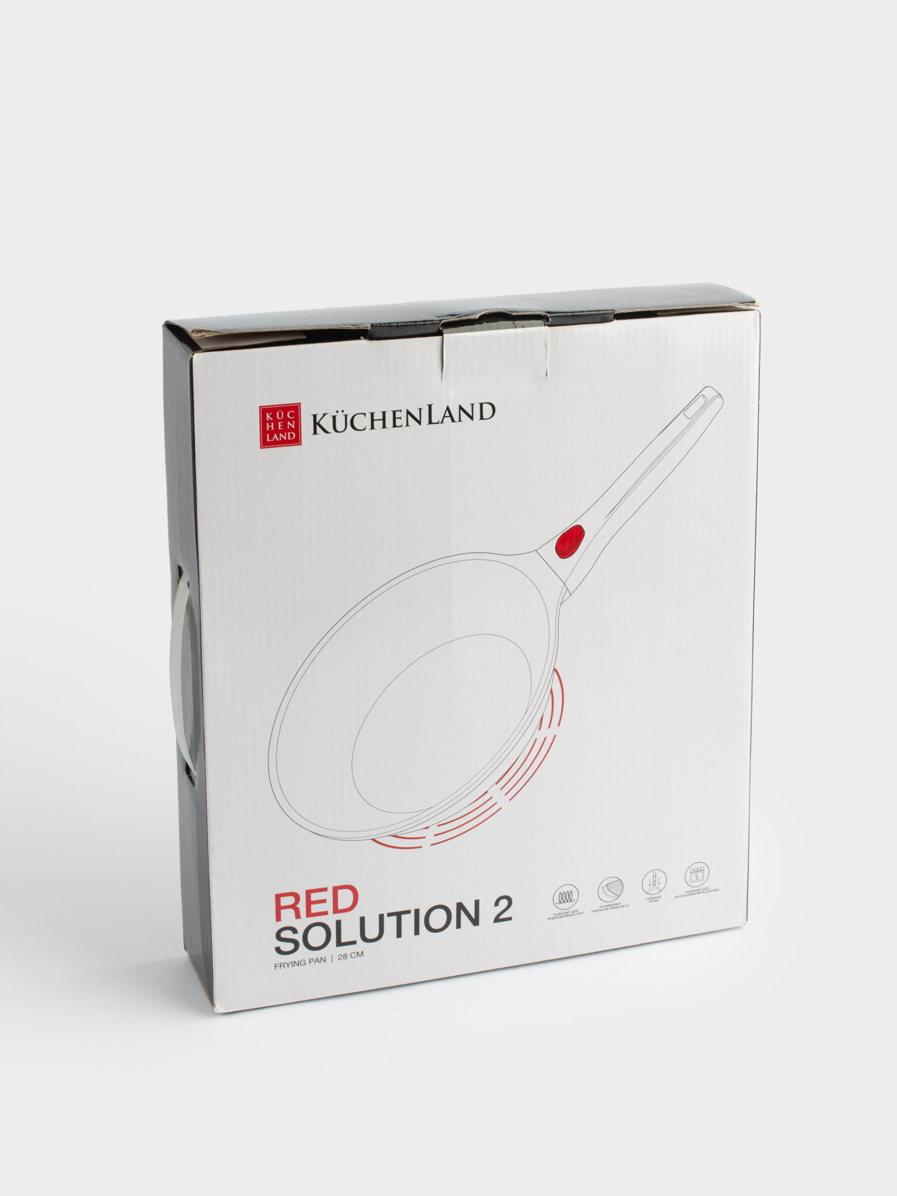 Сковорода, 28 см, съемная ручка, с покрытием, алюминий, Solution Red 2, image-8