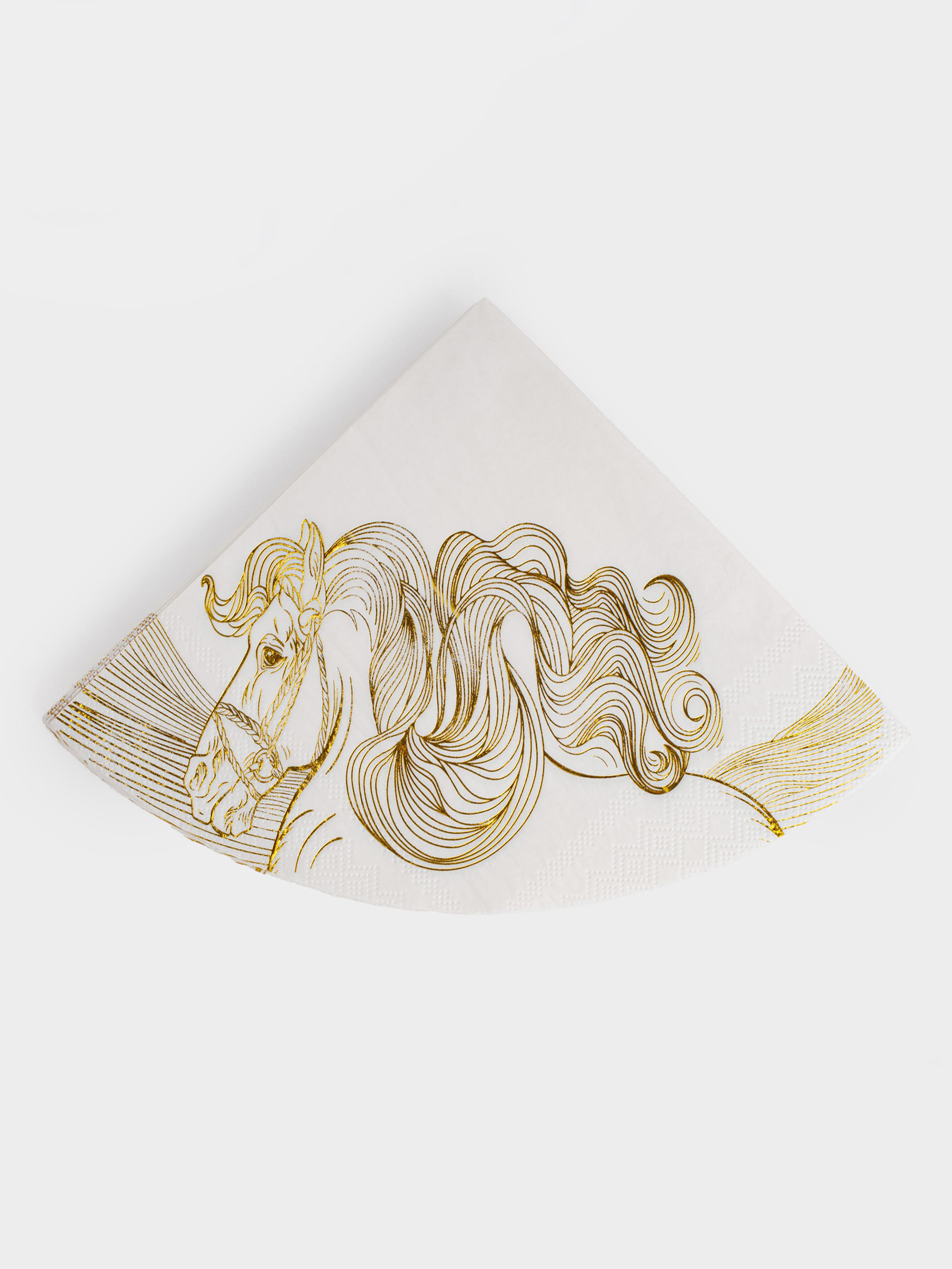 Қағаз майлықтар, 33 см, 20 дана, дөңгелек, ақ, Алтын жылқы, Horse gold, image-0