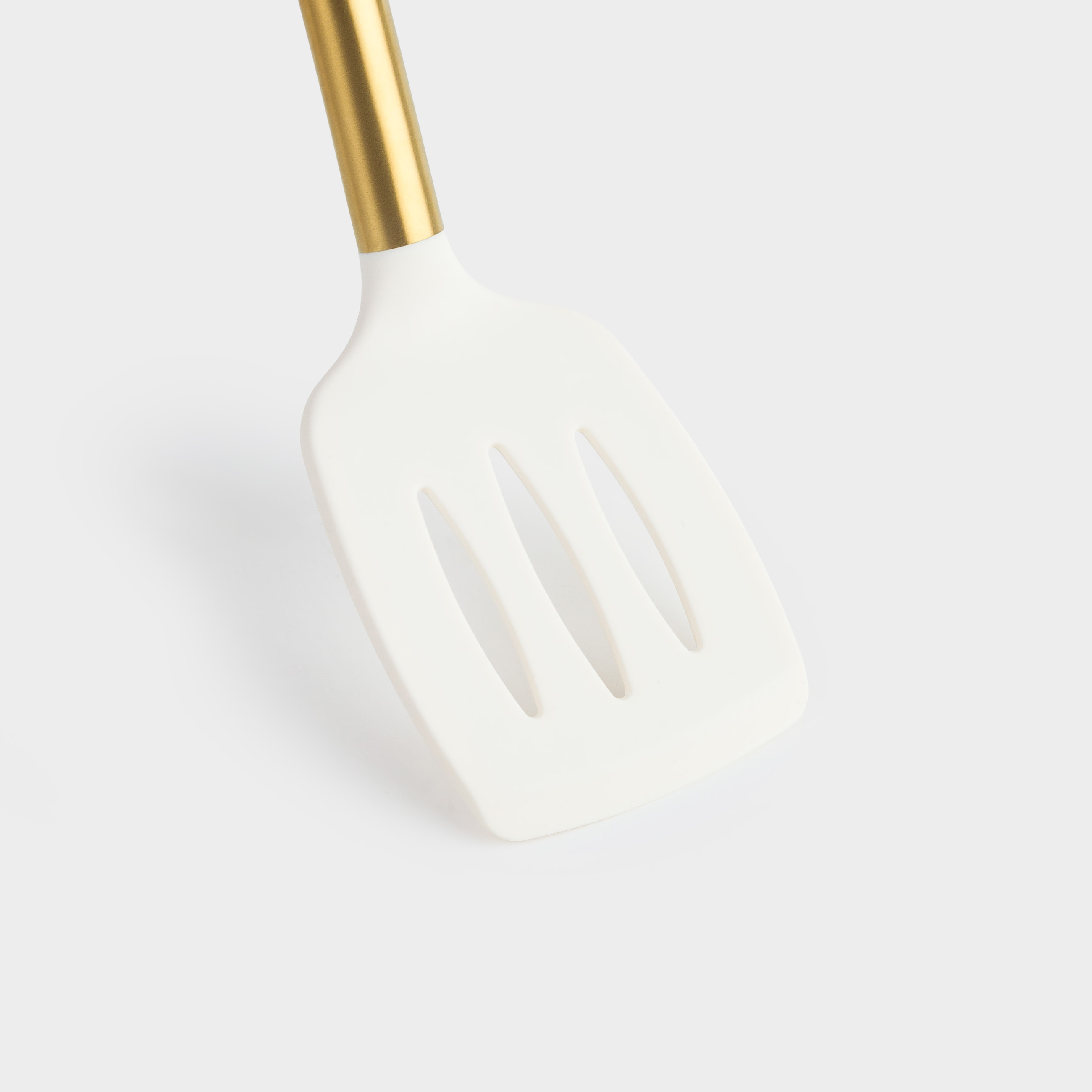 Лопатка, 35 см, с прорезями, силикон/сталь, молочная, Bello gold, image-5